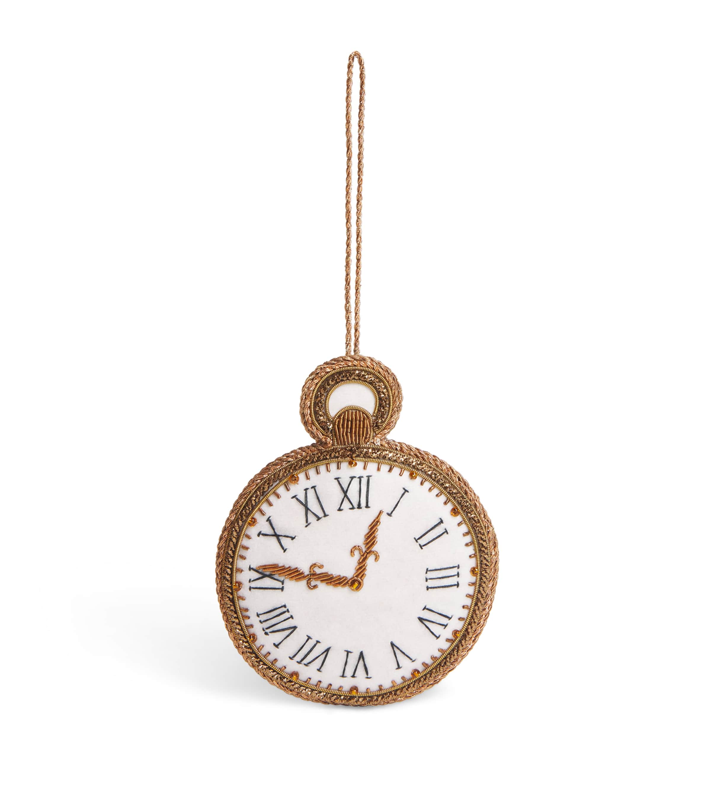 Tinker Tailor Pocket Watch Tree Decoration White & Navy
