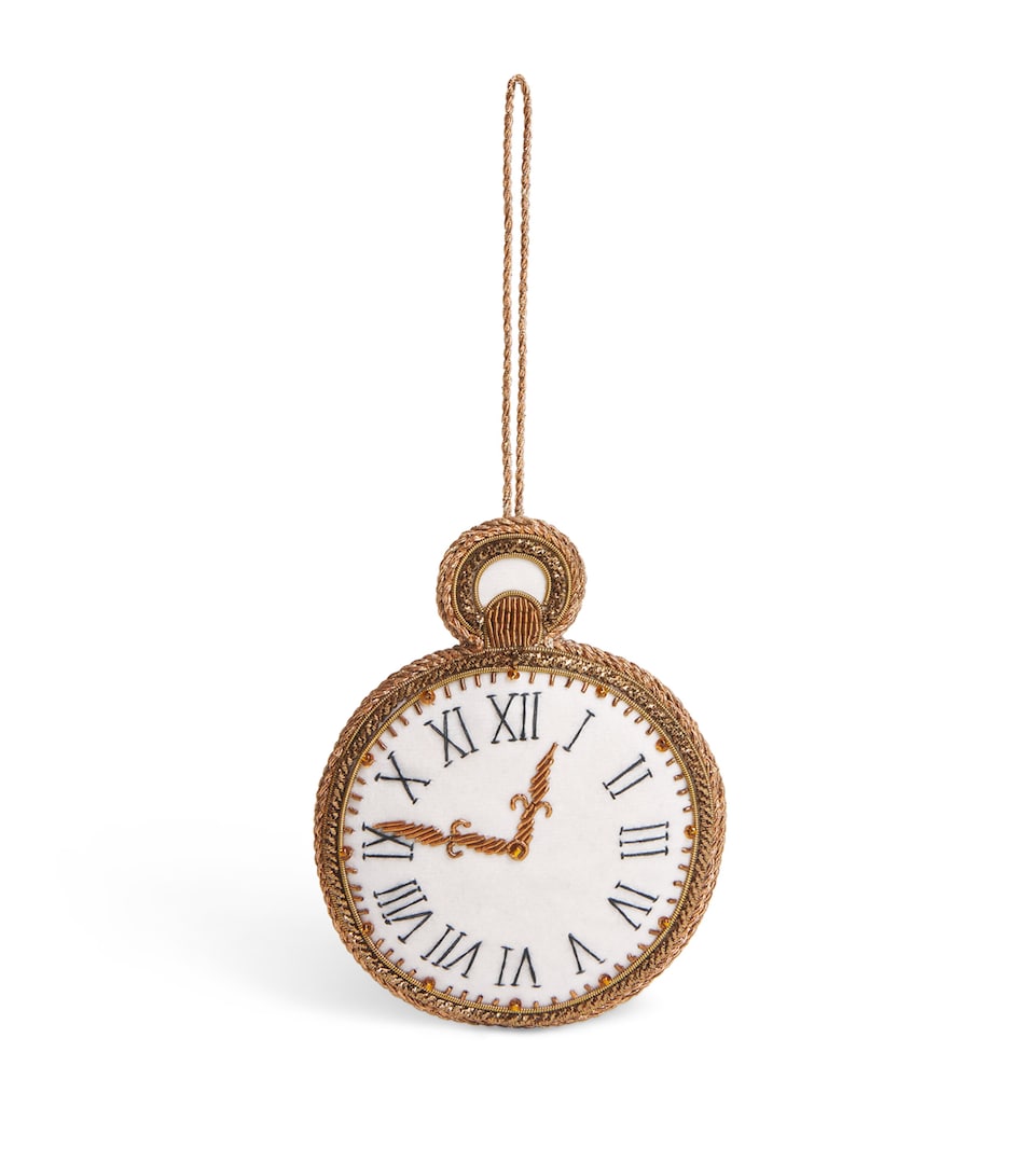 Tinker Tailor Pocket Watch Tree Decoration White & Navy