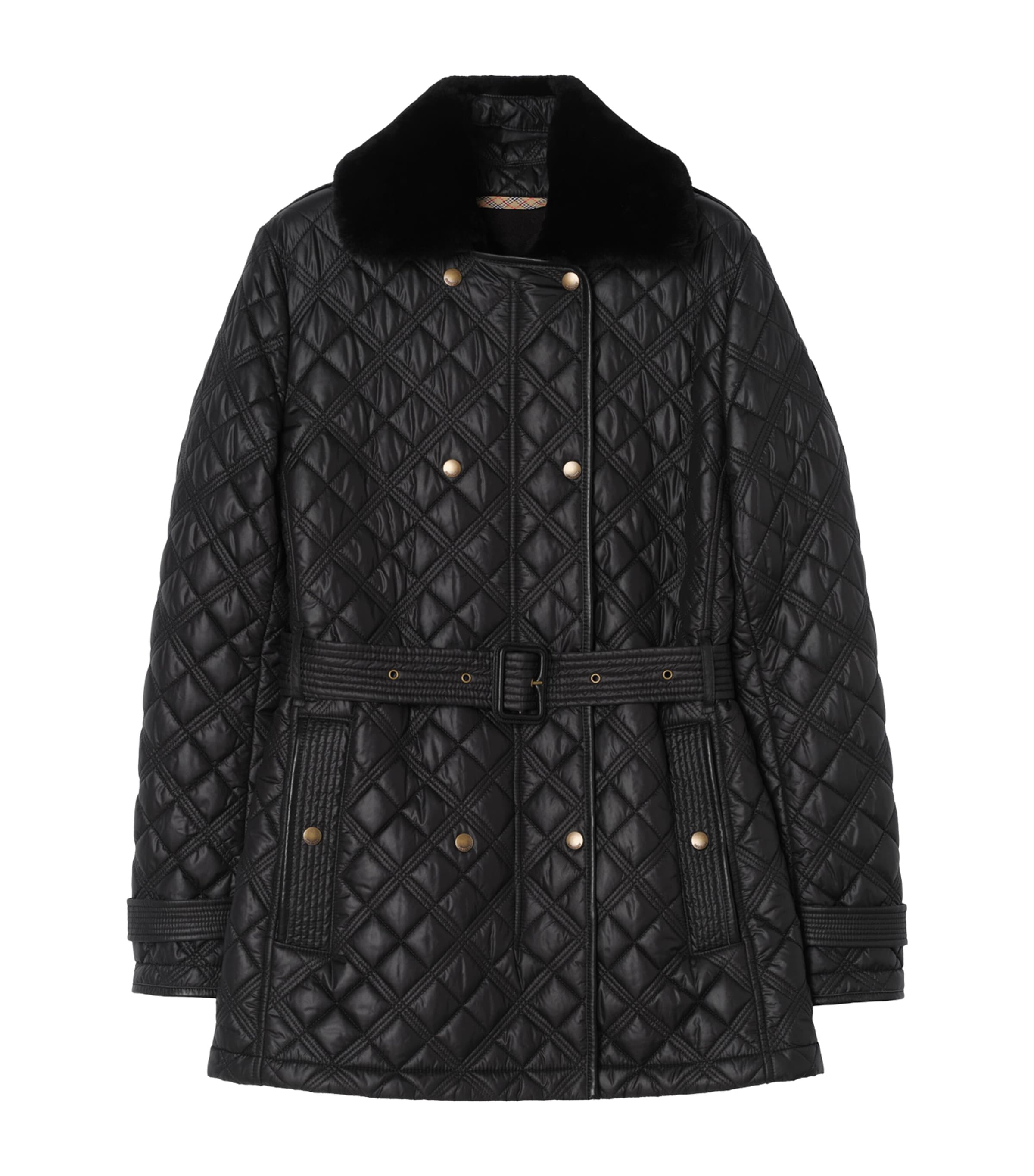 Burberry Womens Quilted Puffer Jacket Black