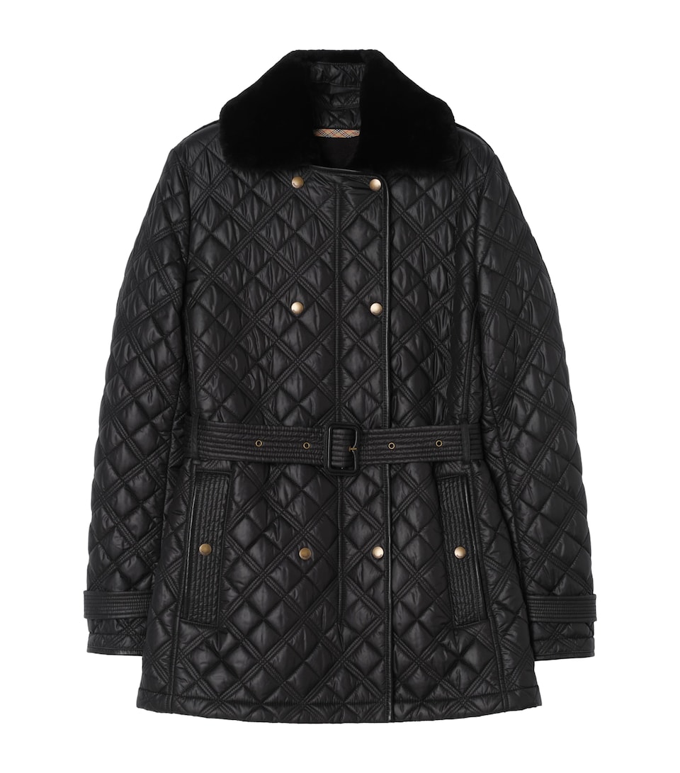 Burberry Womens Quilted Puffer Jacket Black