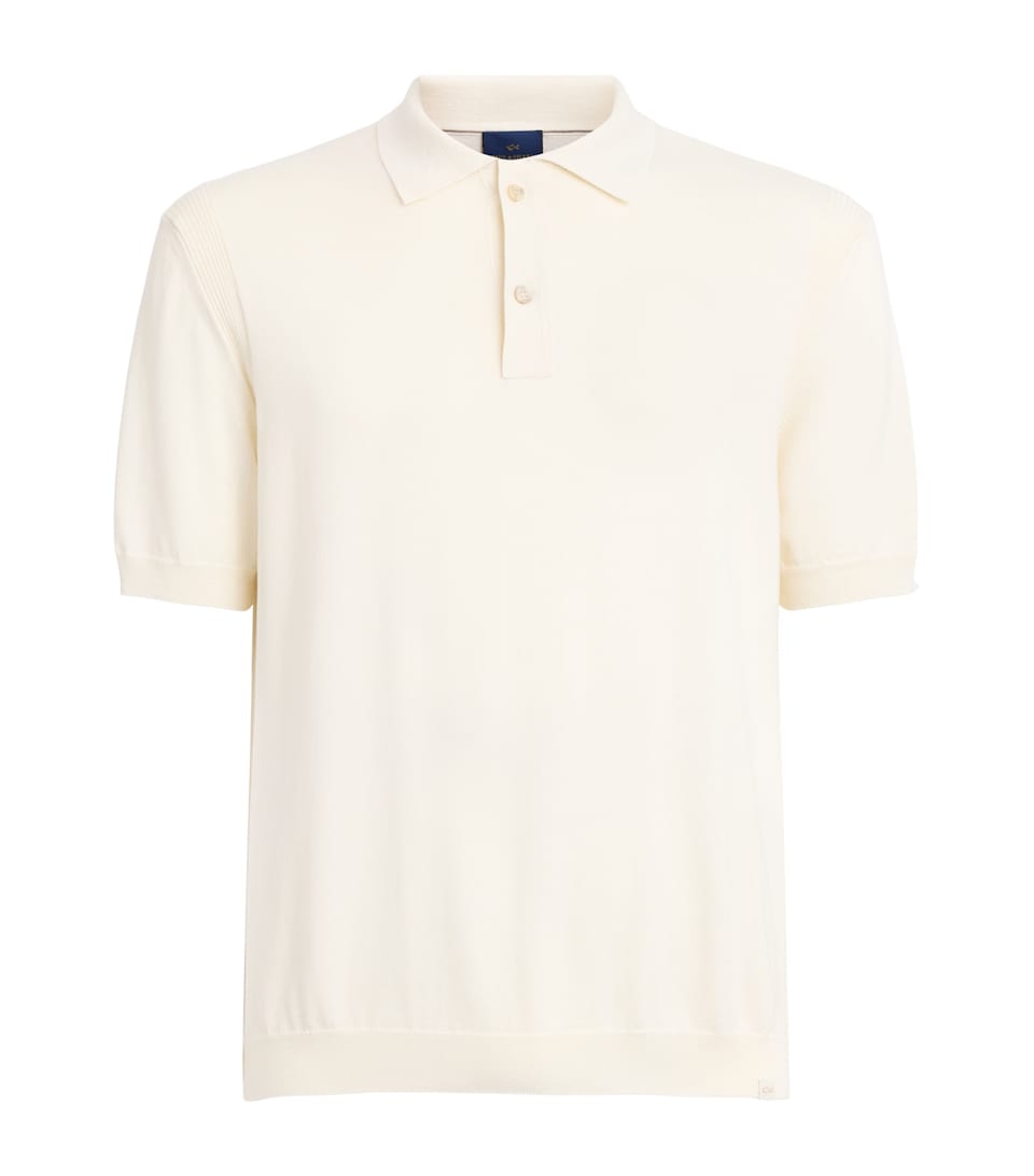 Paul & Shark Mens Silk-Cotton Polo Shirt White