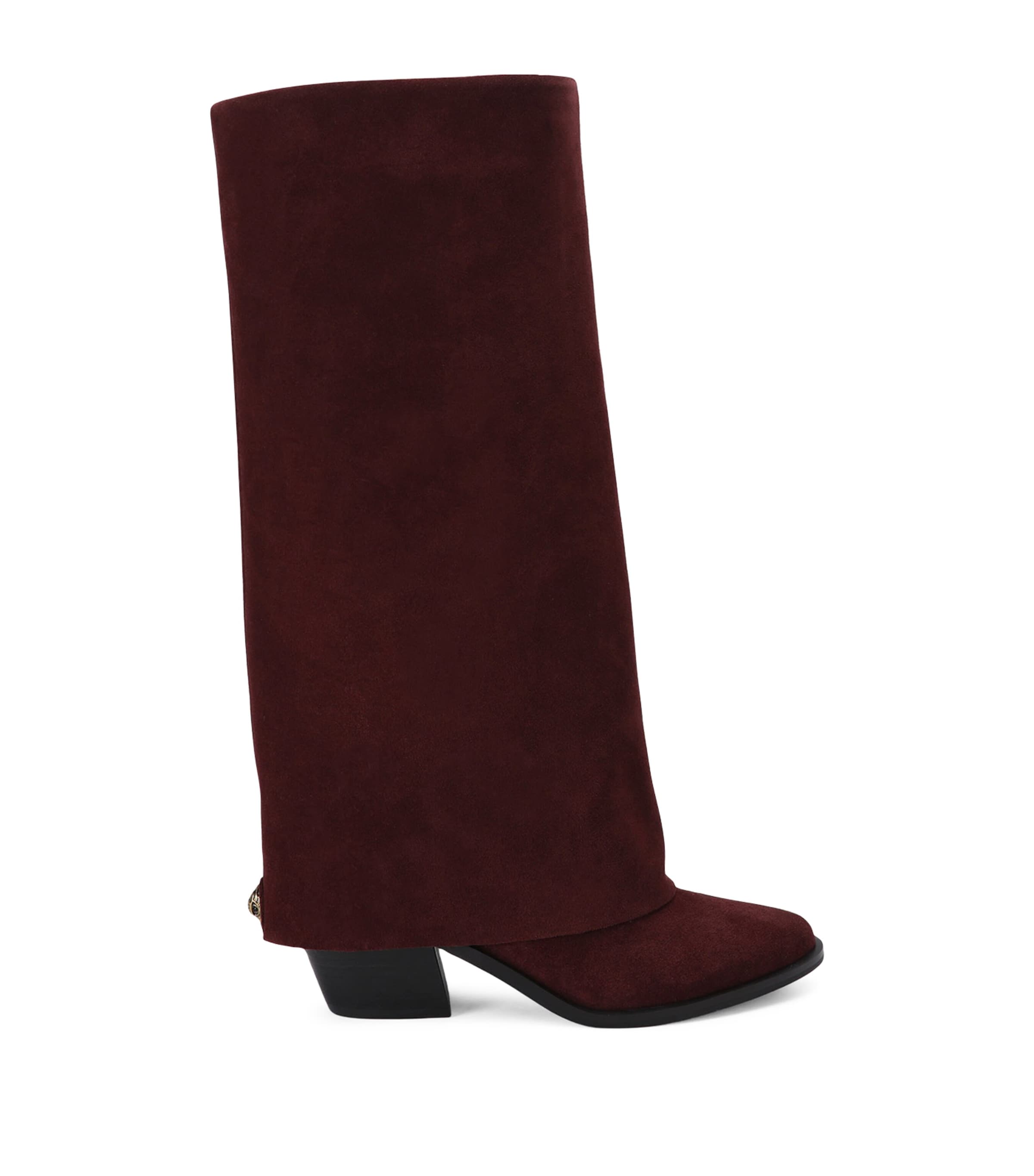 Kurt Geiger London Suede Chiltern Foldover Boots 70 Wine