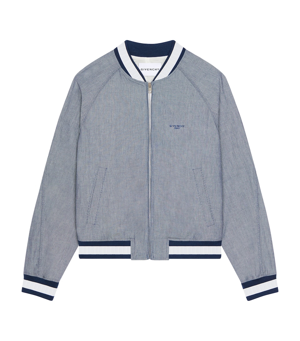 Givenchy Mens Cotton Stripe Bomber Jacket