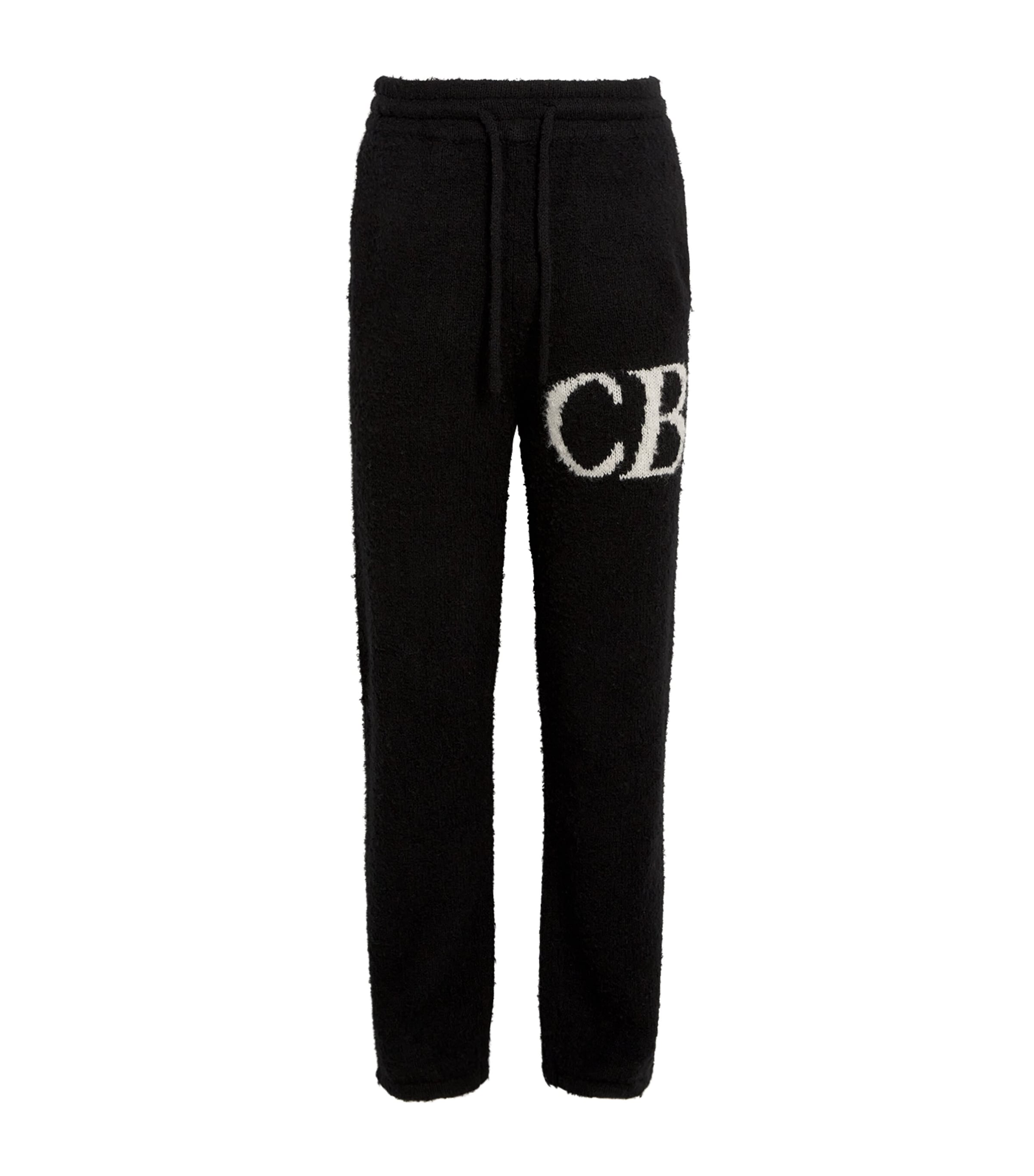 Cole Buxton Mens Wool-Blend Logo Sweatpants Black