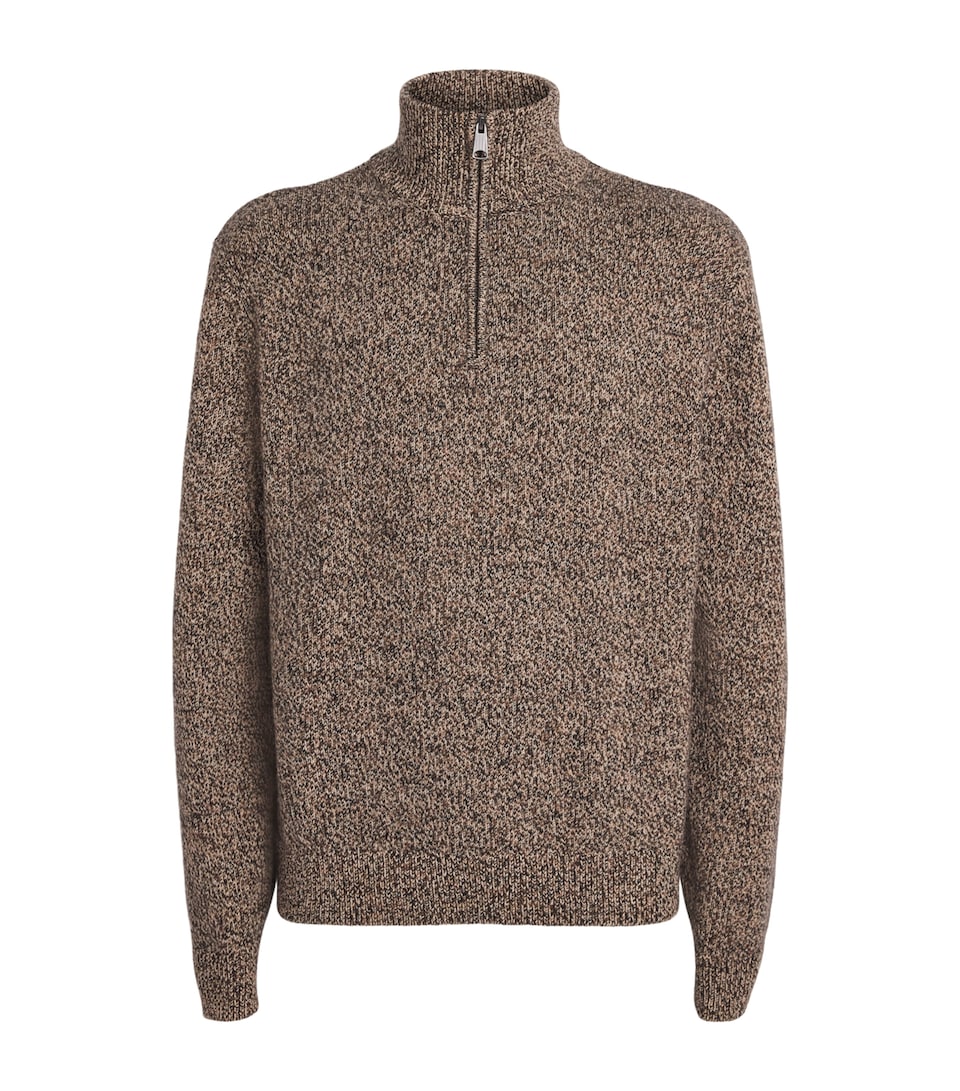 7 For All Mankind Mens Wool-Cotton Half-Zip Sweater Multicolor