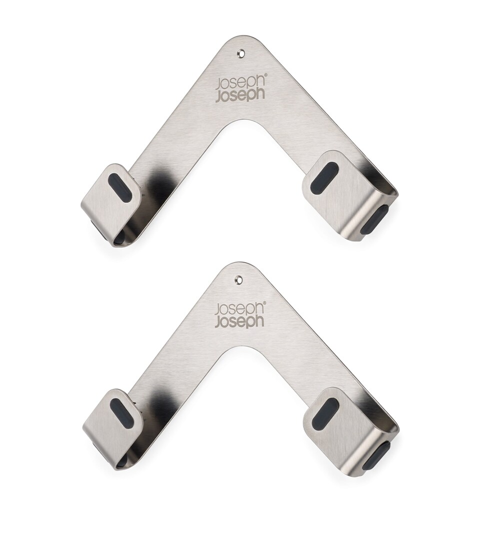 Joseph Joseph Set of 2 Space Pan Lid Holders Silver