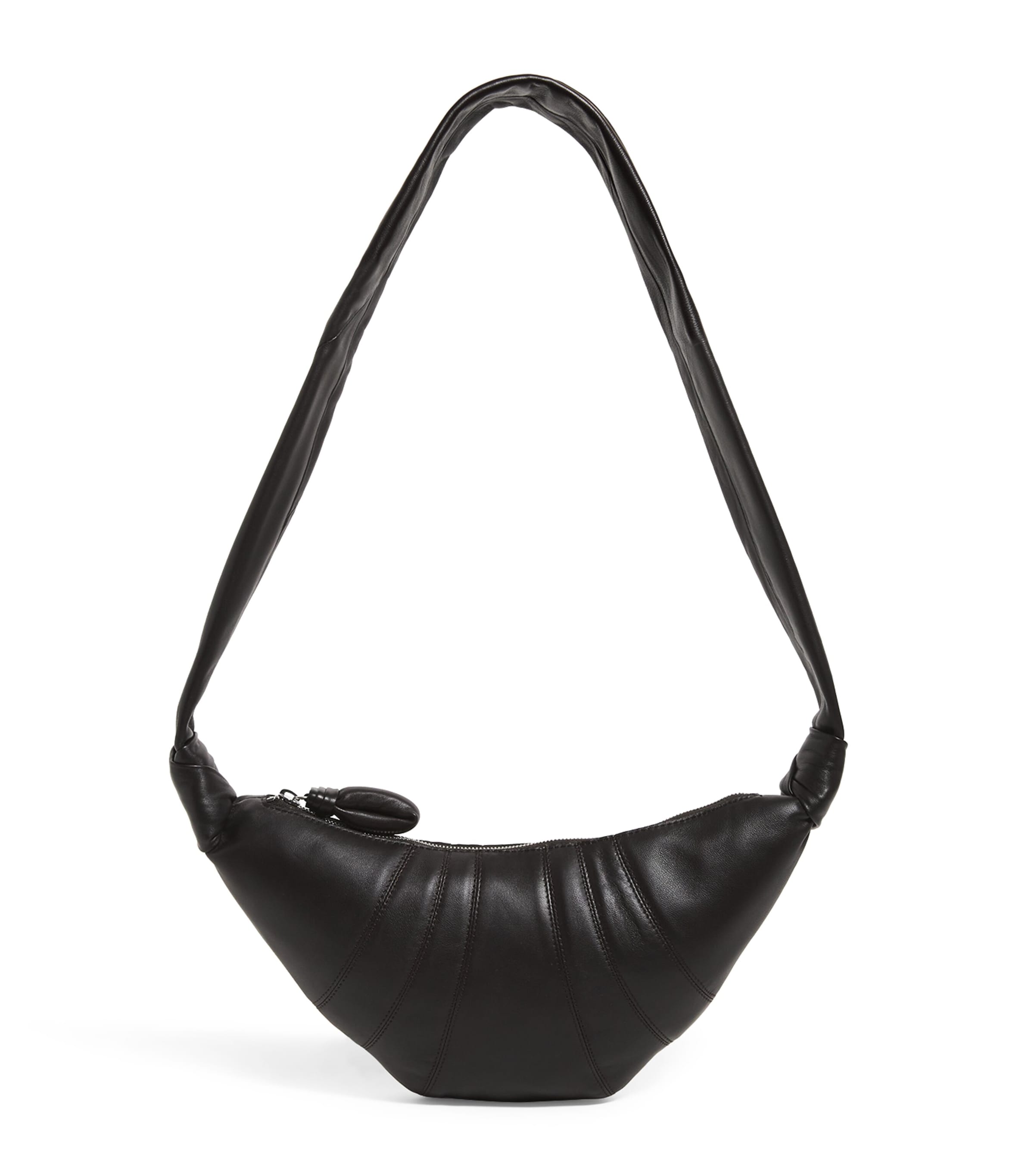 Lemaire Small Nappa Leather Croissant Bag Chocolate