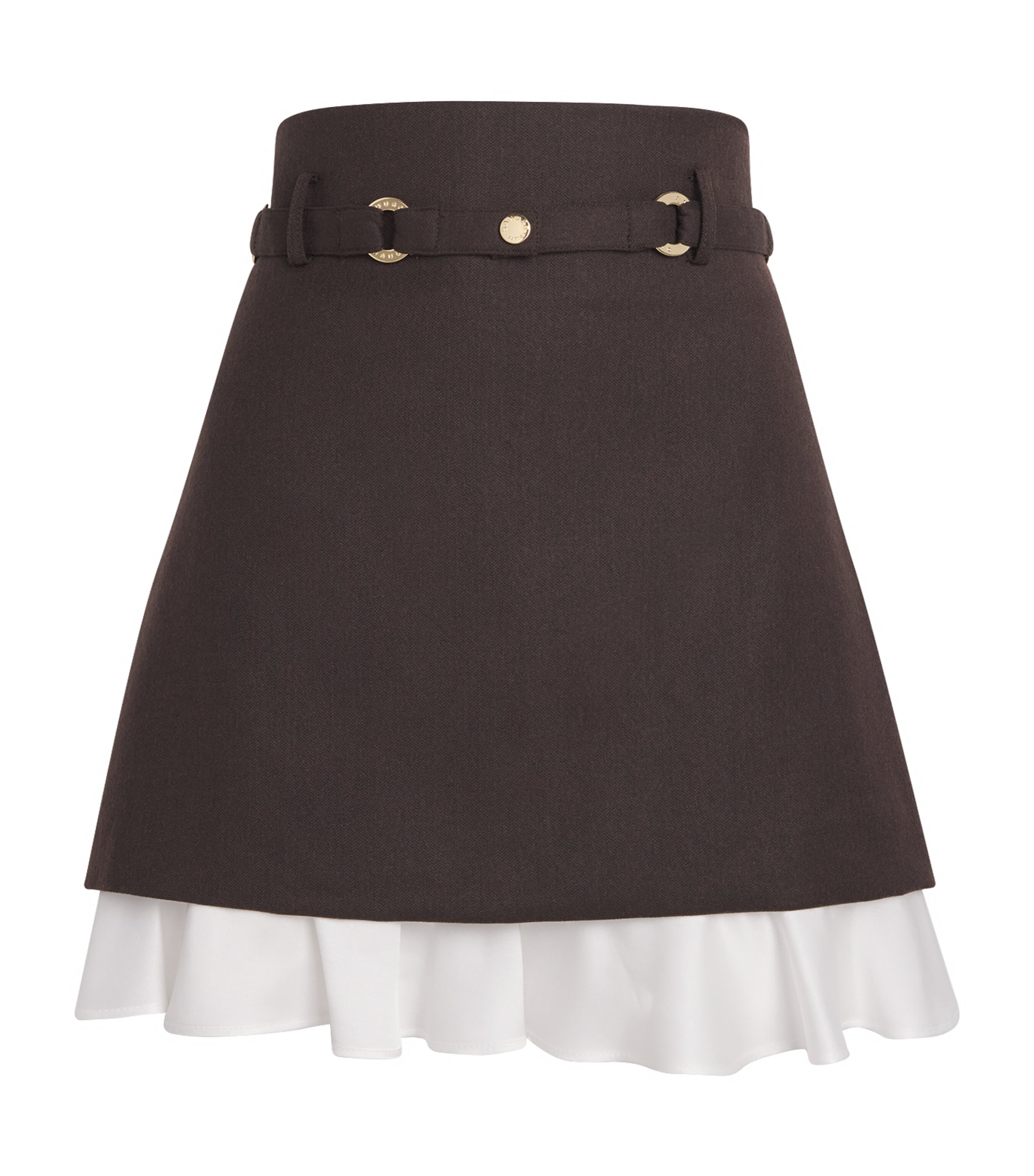 Sandro Paris Womens Wool-Blend 2-In-1 Mini Skirt Light Brown