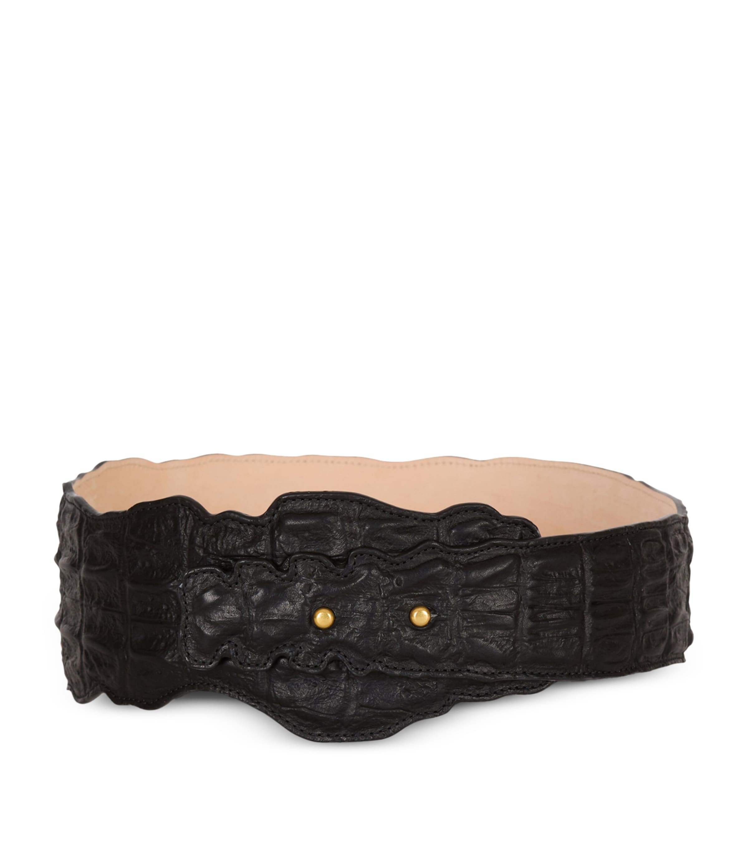 Leather Croc-Embossed Belt