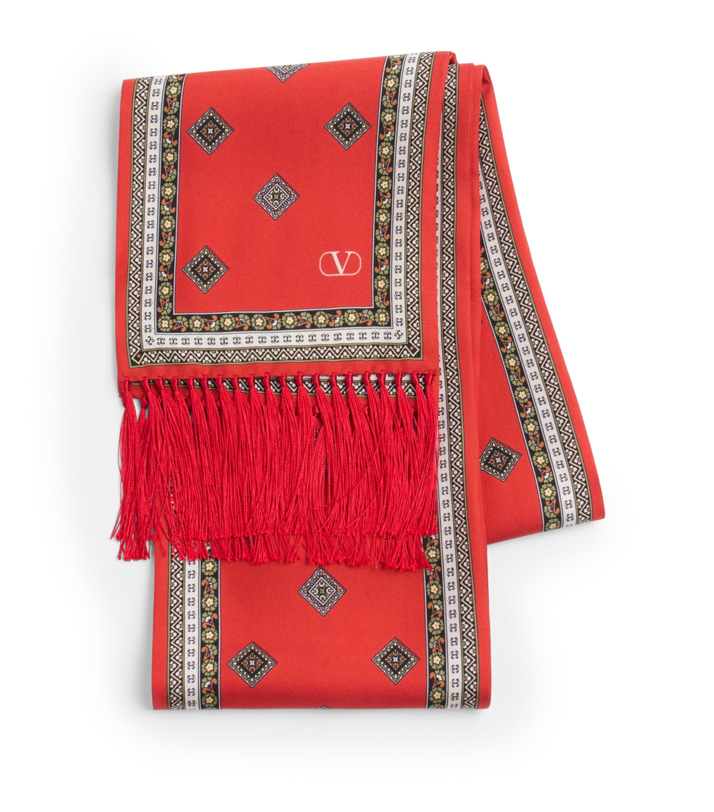 マフラー・ストール VALENTINO FW25 Printed silk foulard (7W2EI114QSD CEZ) Valentino Garavani Silk Printed Scarf | Harrods US