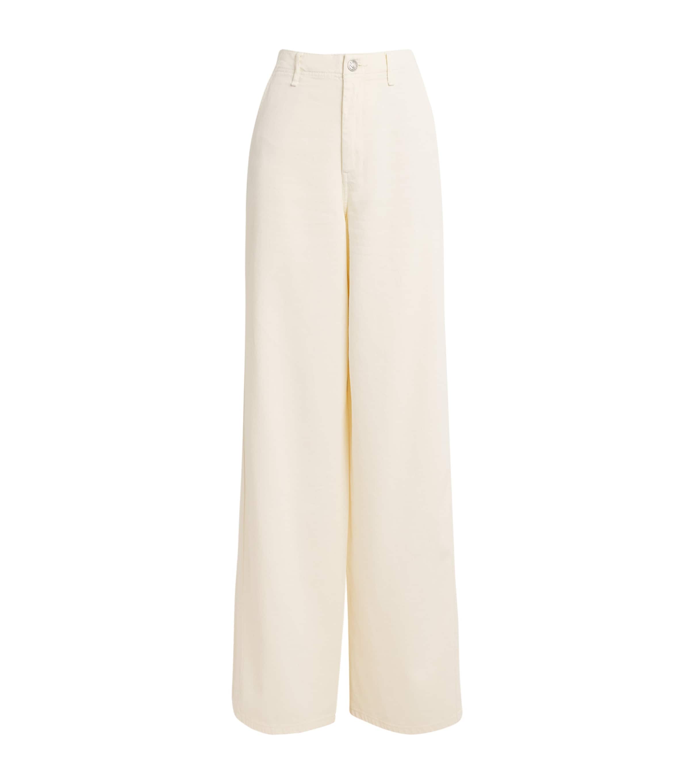 Rag & Bone Womens Featherweight Sofie Wide-Leg Jeans Ecru