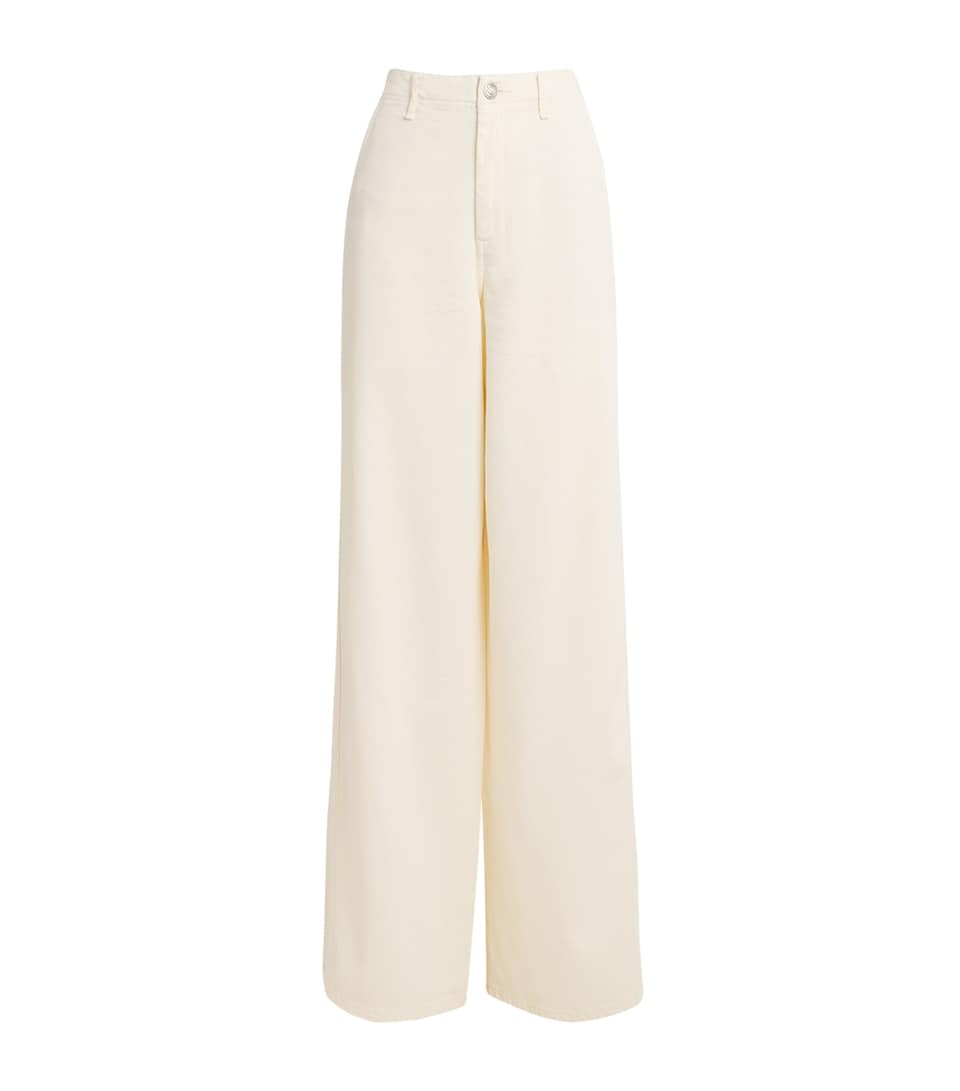 Rag & Bone Womens Featherweight Sofie Wide-Leg Jeans Ecru