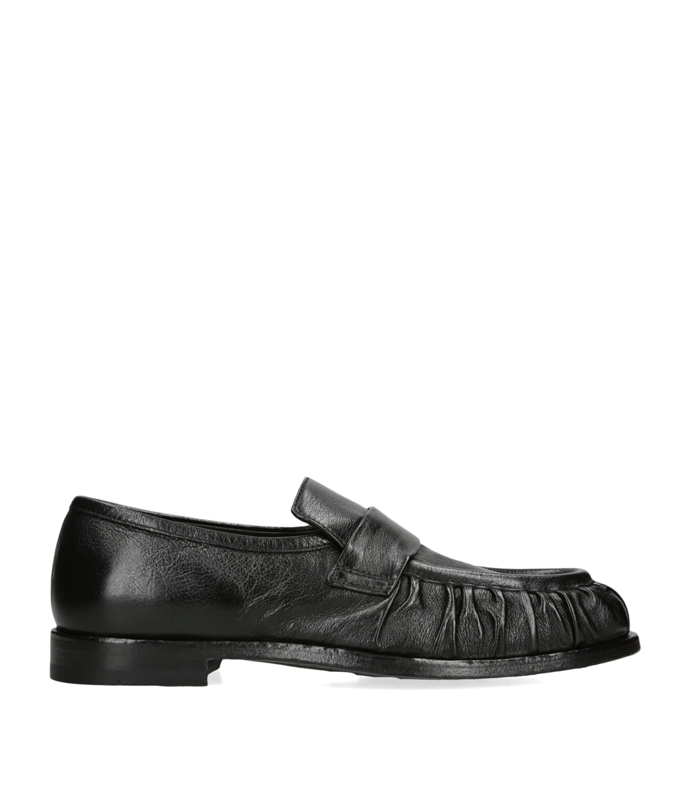 Officine Creative Leather Solitude Penny Loafers Black