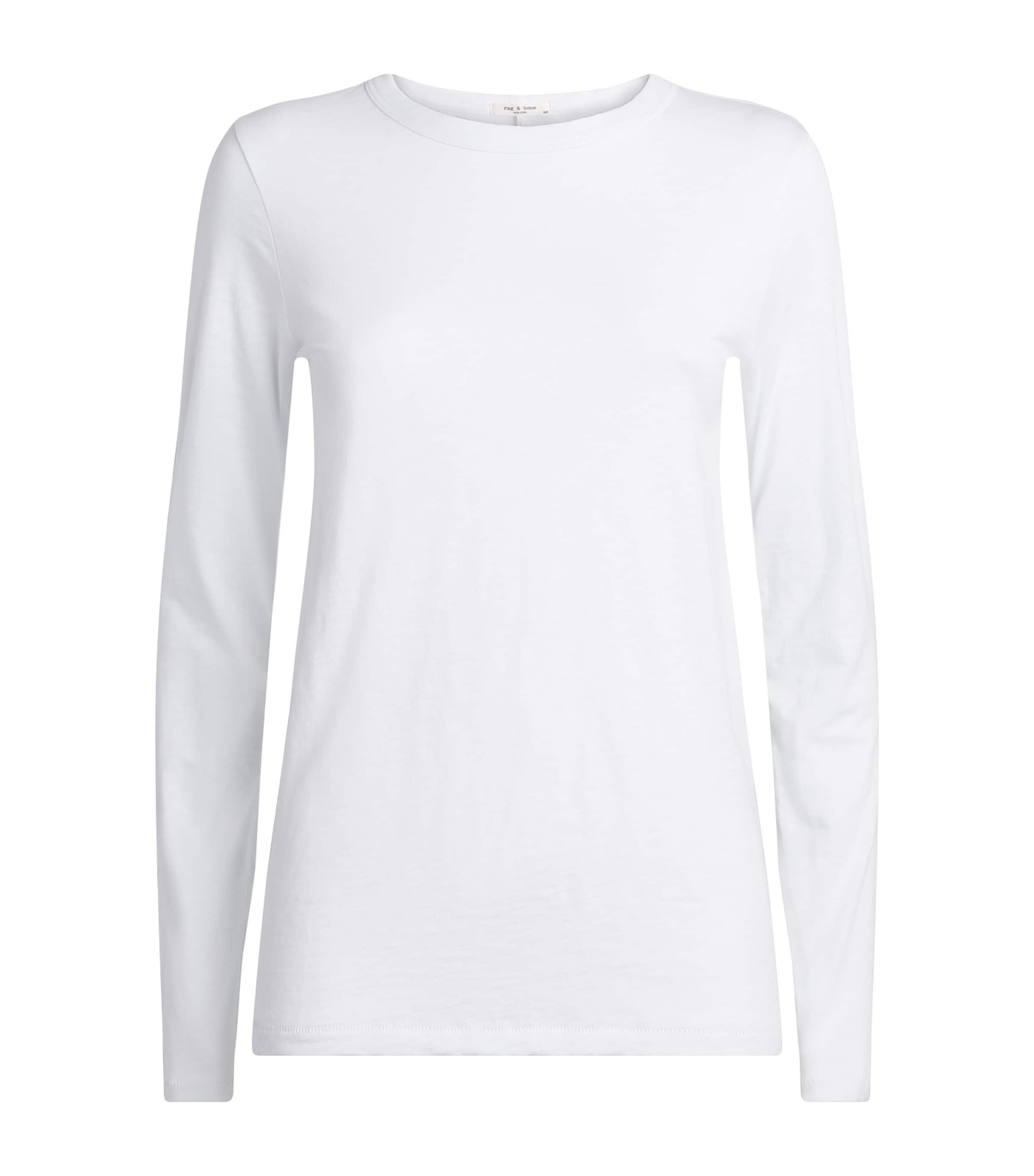 Rag & Bone Womens long-sleeve cotton T-shirt Bright White W