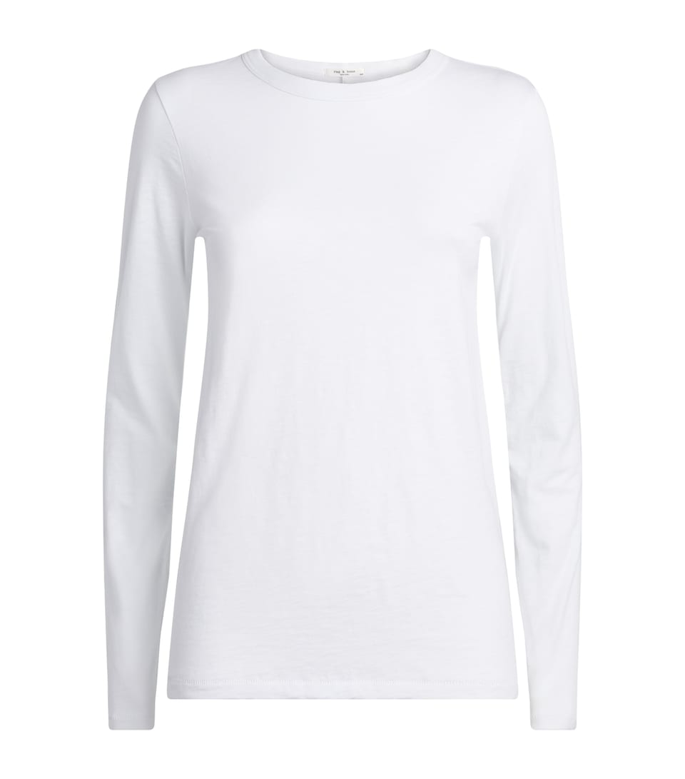 Rag & Bone Womens long-sleeve cotton T-shirt Bright White W