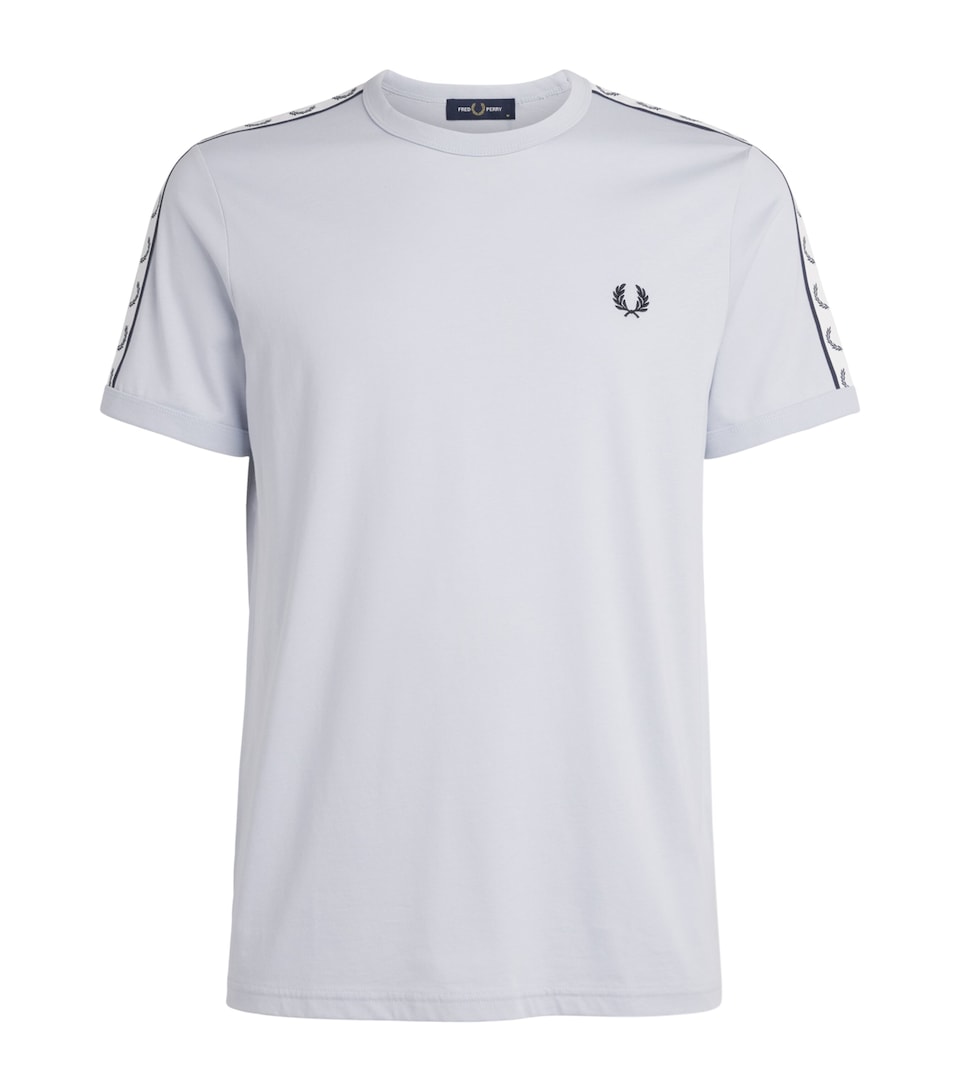 Fred Perry Mens Cotton Tape Ringer T-Shirt Dusky Blue
