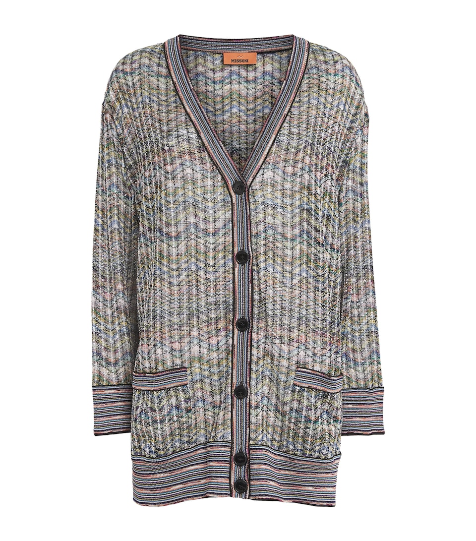 Missoni Womens Zigzag Sequinned Cardigan Smspw Light Multiclr