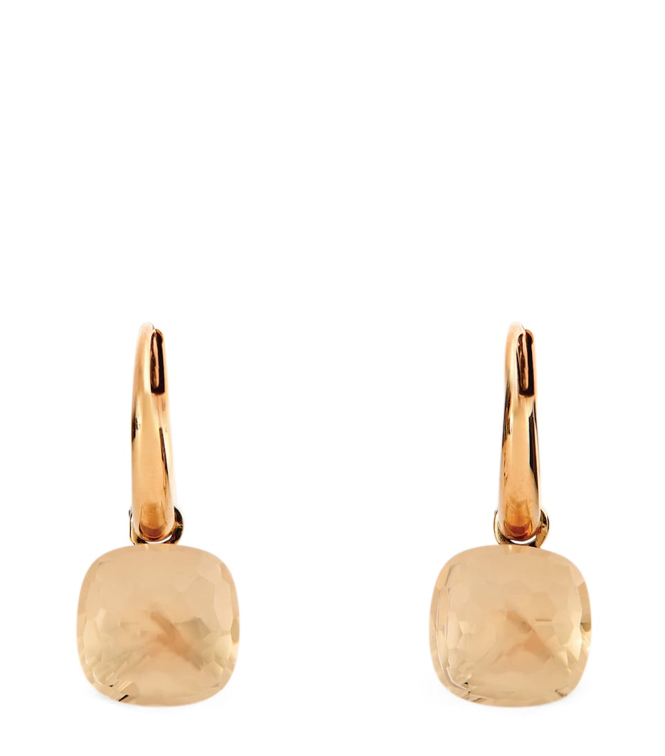 Rose Gold and Topaz Petit Nudo Drop Earrings