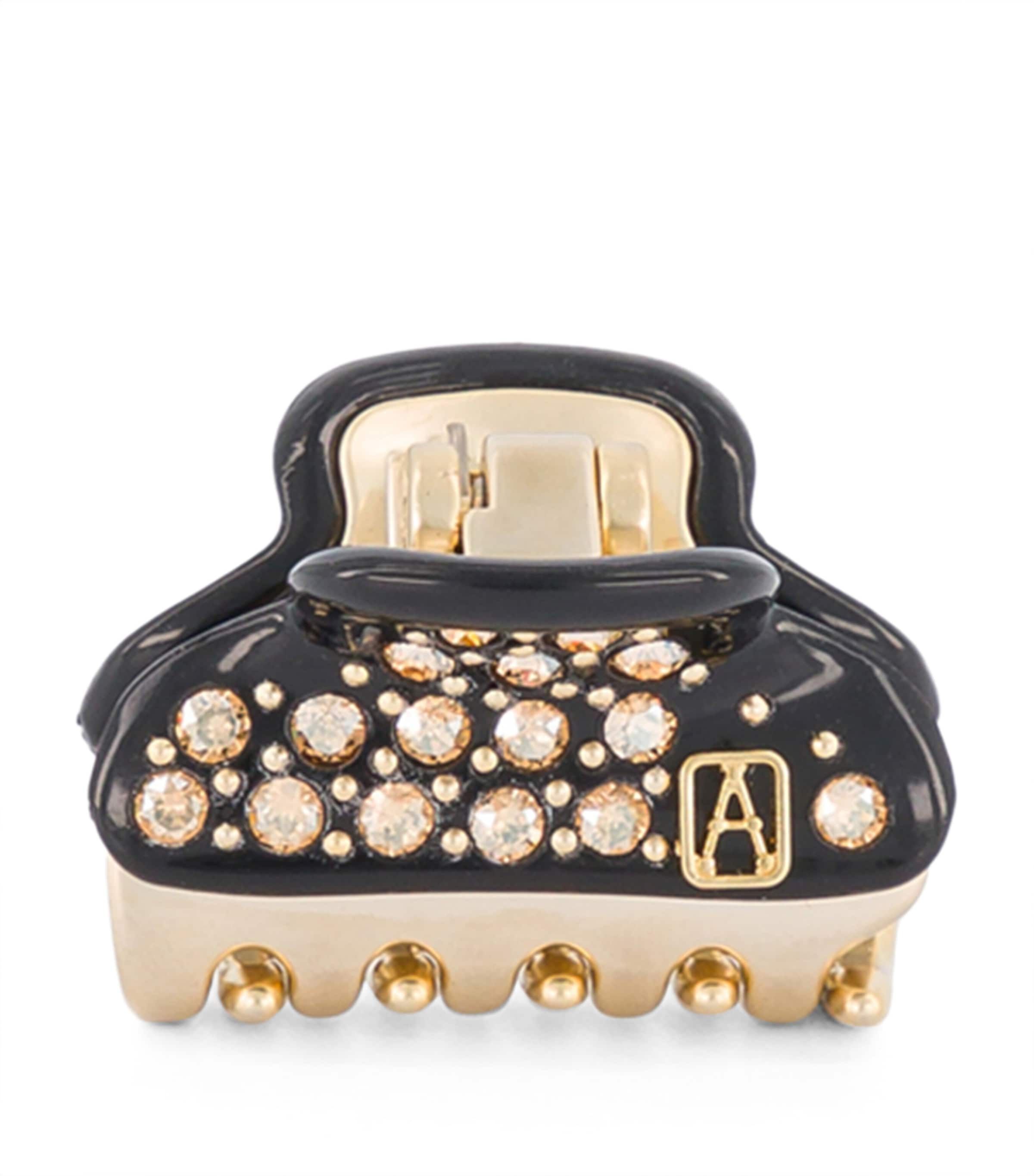 Gold-Plated Crystal-Embellished Claw Hair Clip