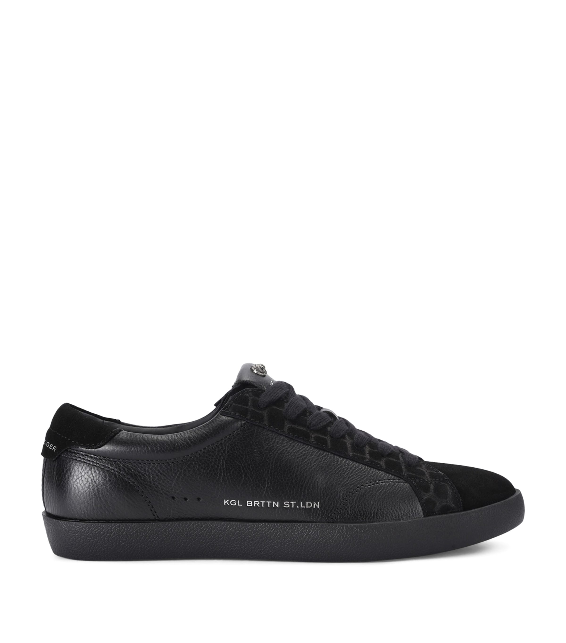 Kurt Geiger London Leather and Suede Strand Sneaker Black