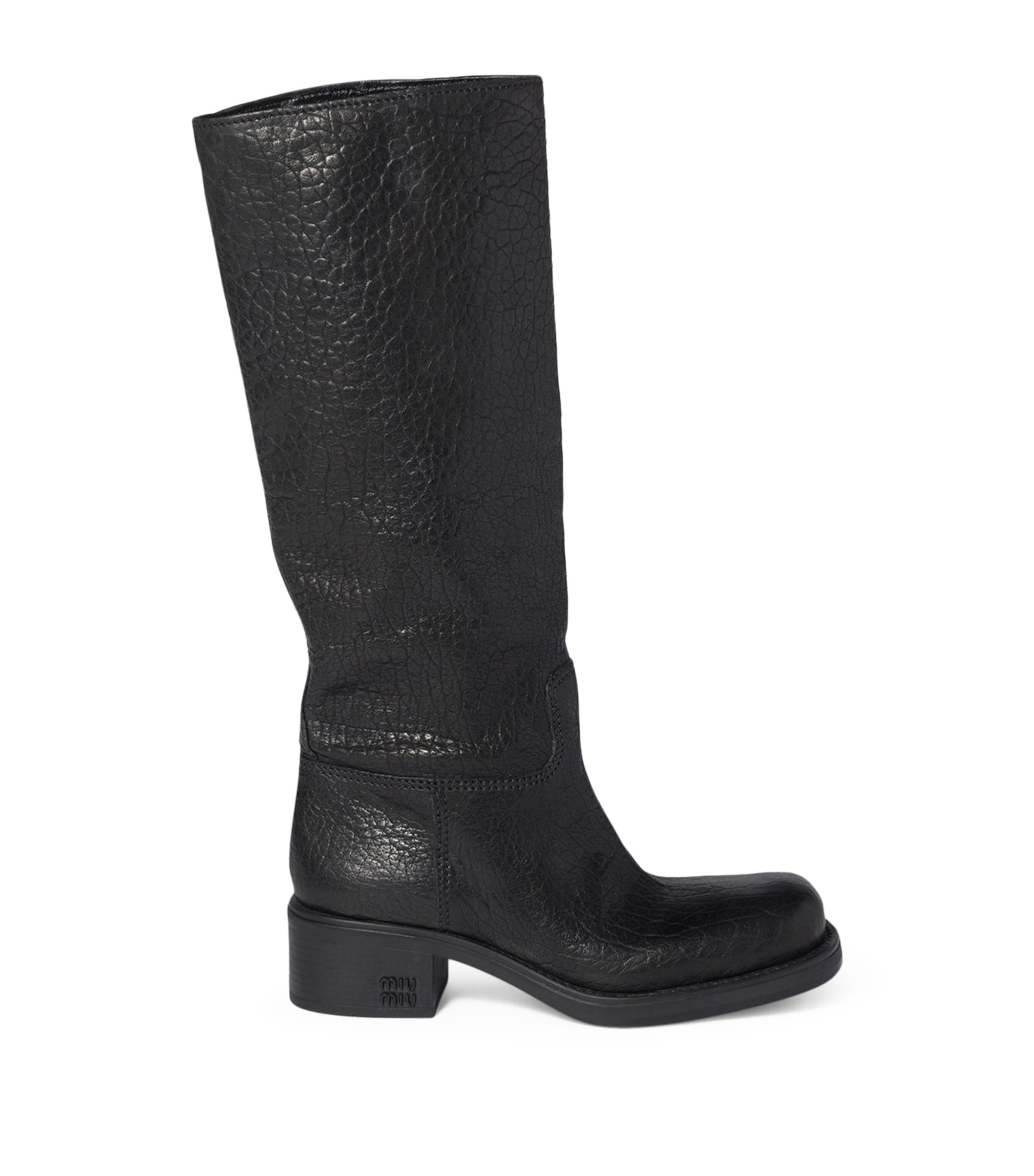 Grained Leather Boots 50