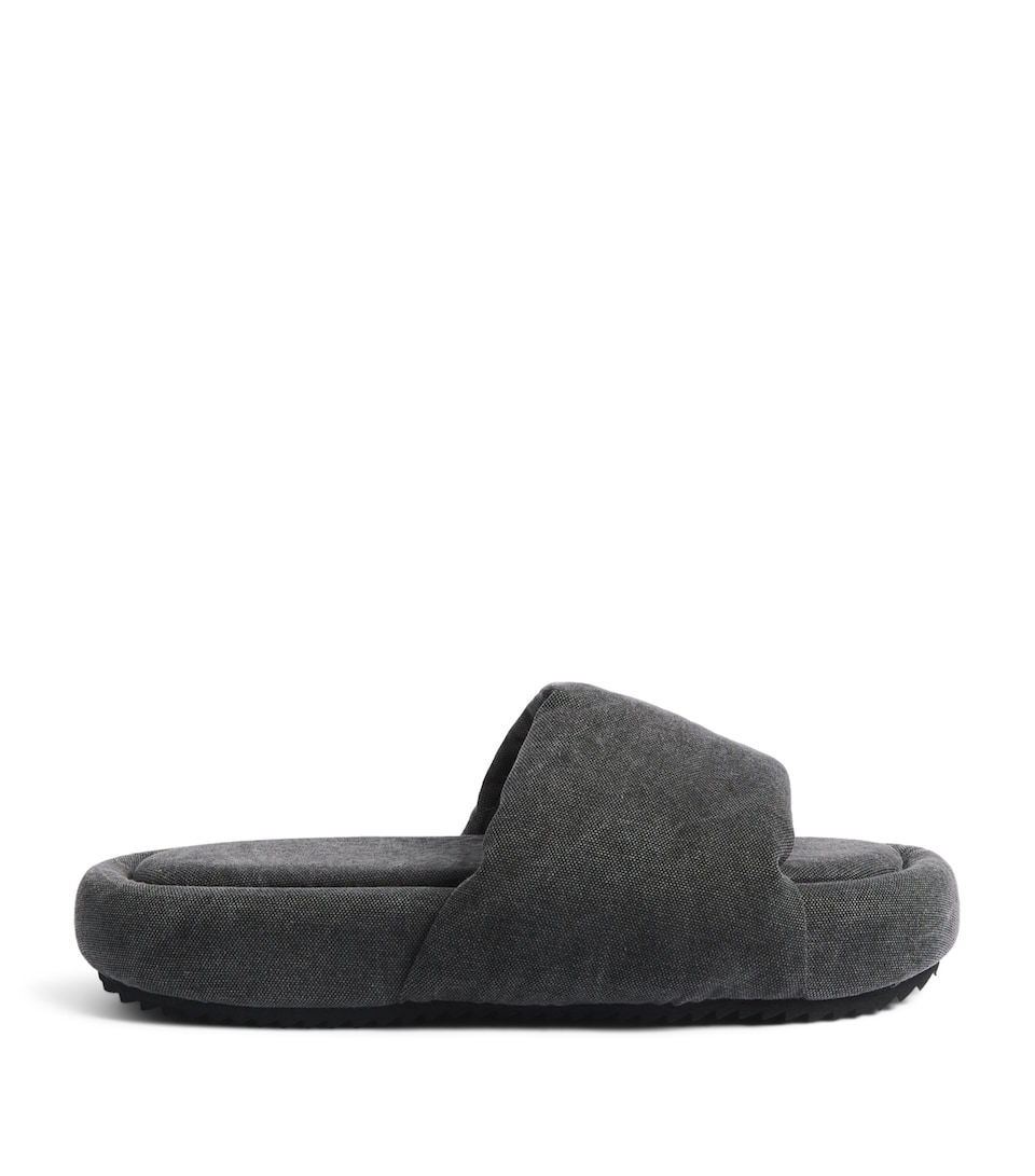 Rick Owens Canvas Chancla Slides Gravel