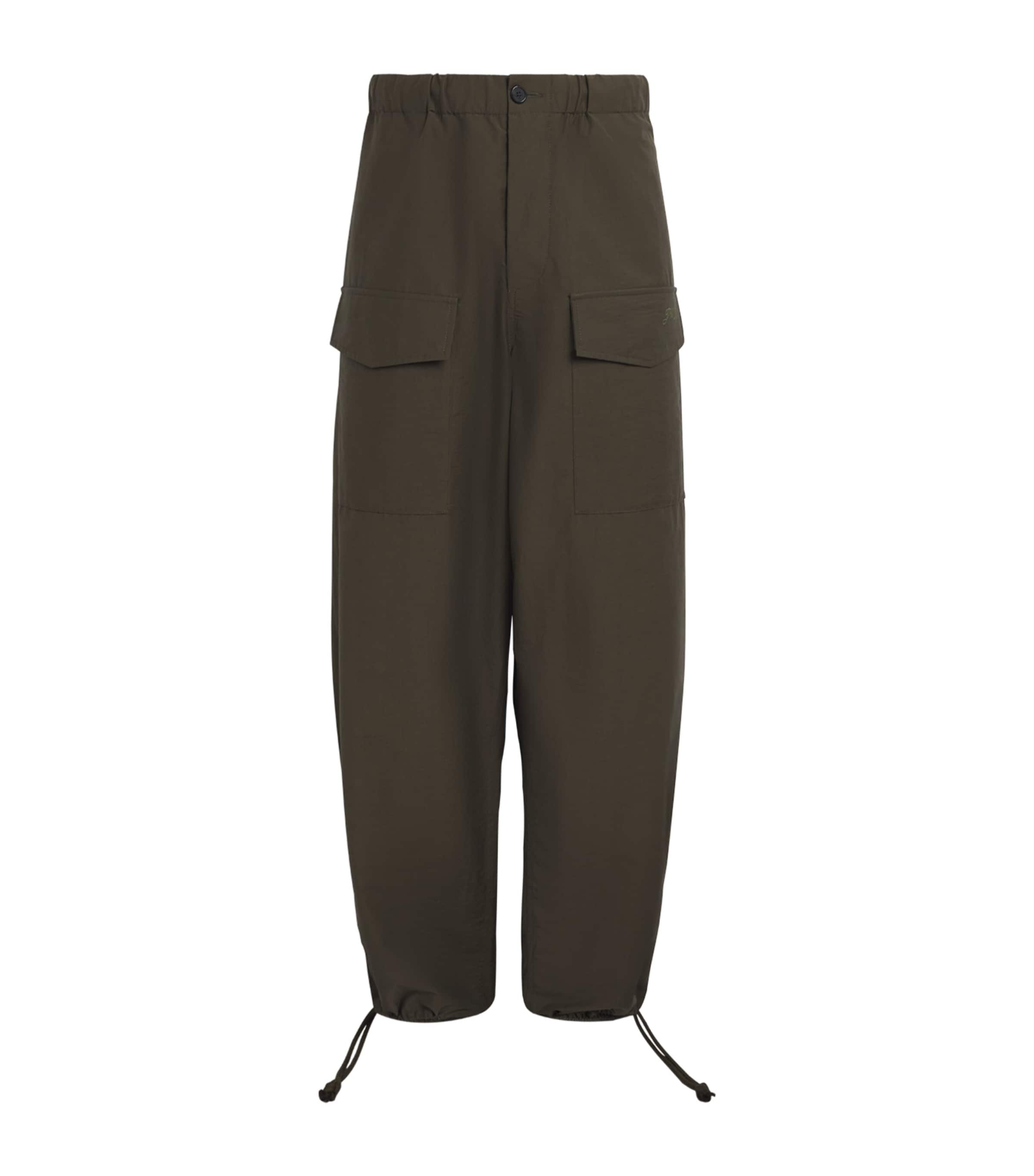 JW Anderson Mens Parachute Cargo Trousers Military Green
