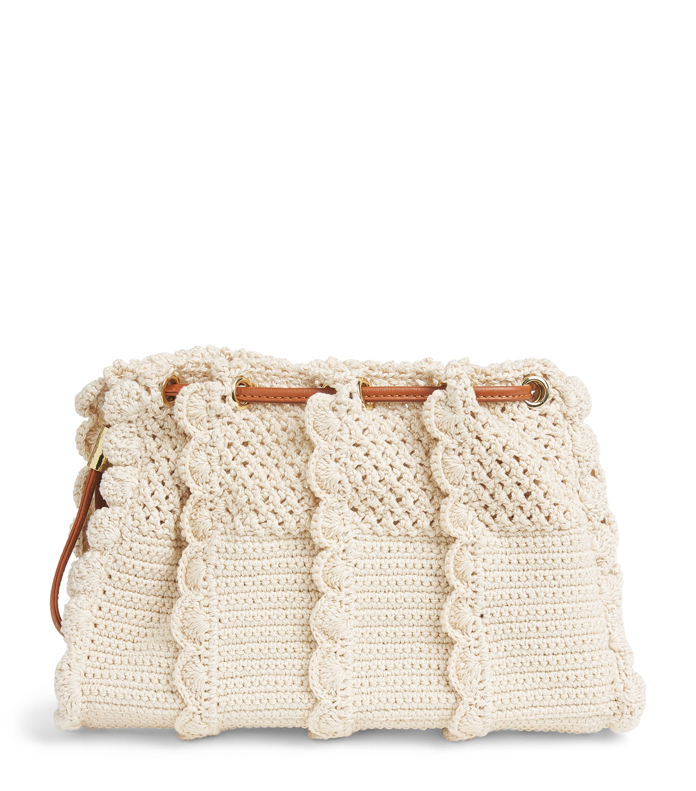 Ulla Johnson Small Crochet Adria Clutch Bag Cowrie
