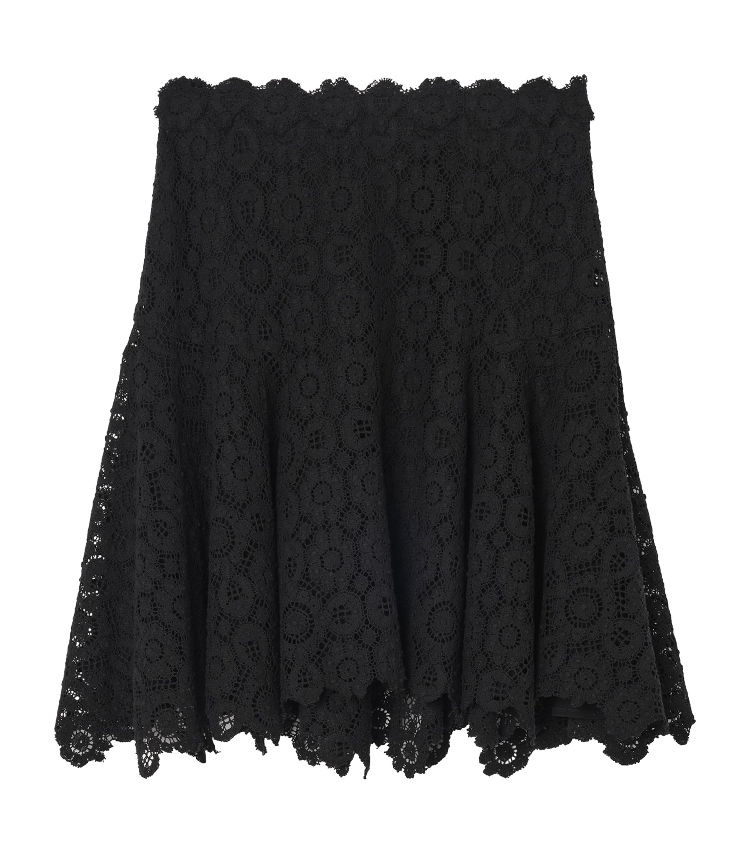 Burberry Womens Floral Lace Mini Skirt Black