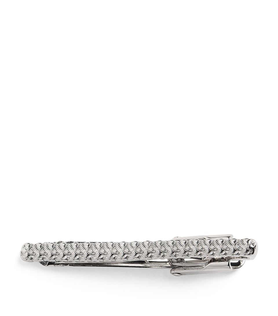 Palladium-Plated Quad Knot Tie Clip