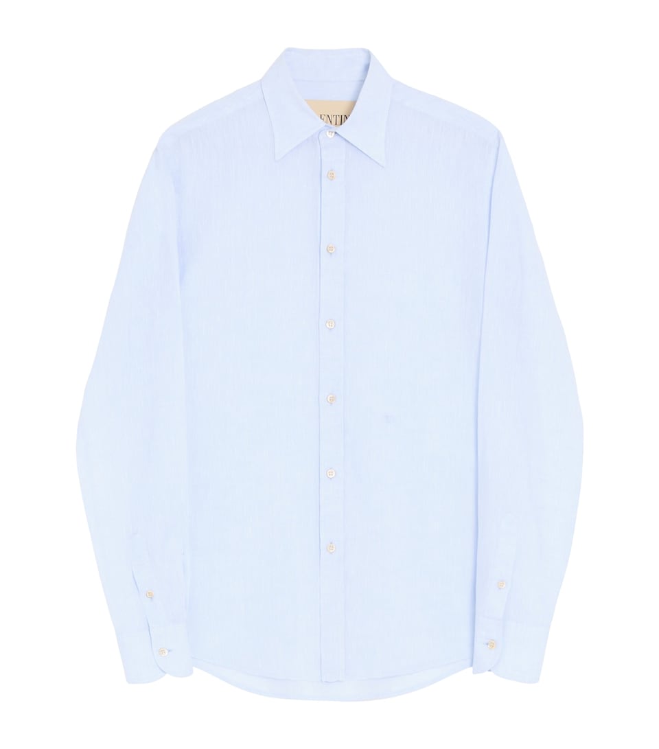 Valentino Mens Linen VLogo Embroidery Shirt