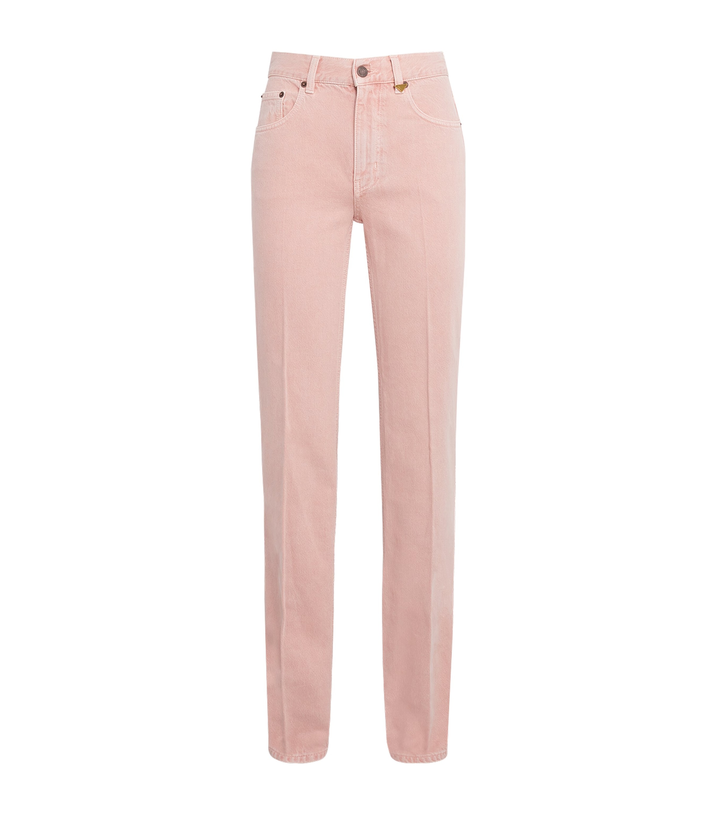 Chloé Womens Garment-Dyed Straight Jeans Pink Dye Denim