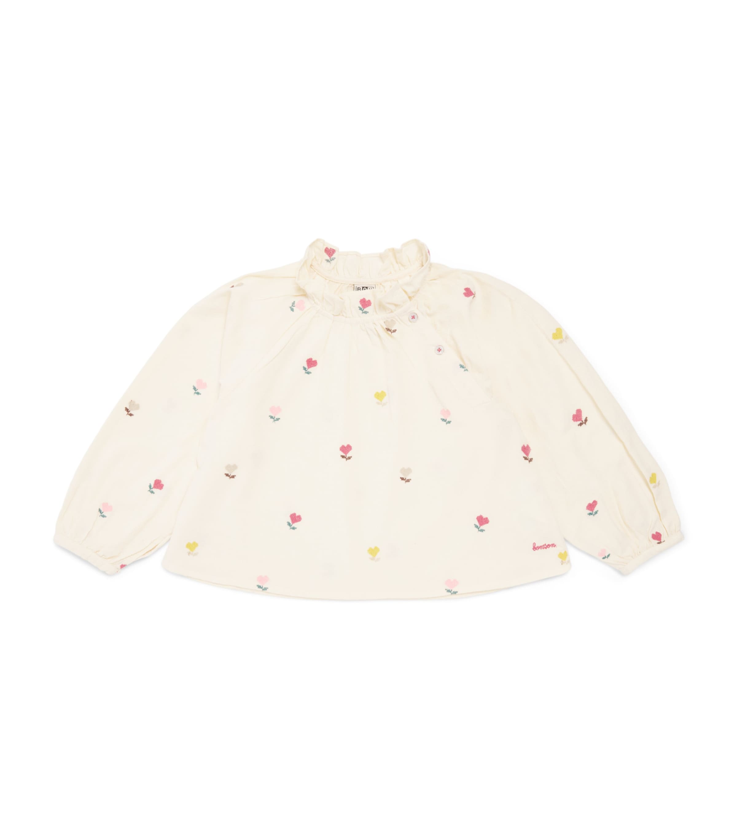 Bonton Cotton Heart Flower Blouse (2-14 Years) Coeur Flower