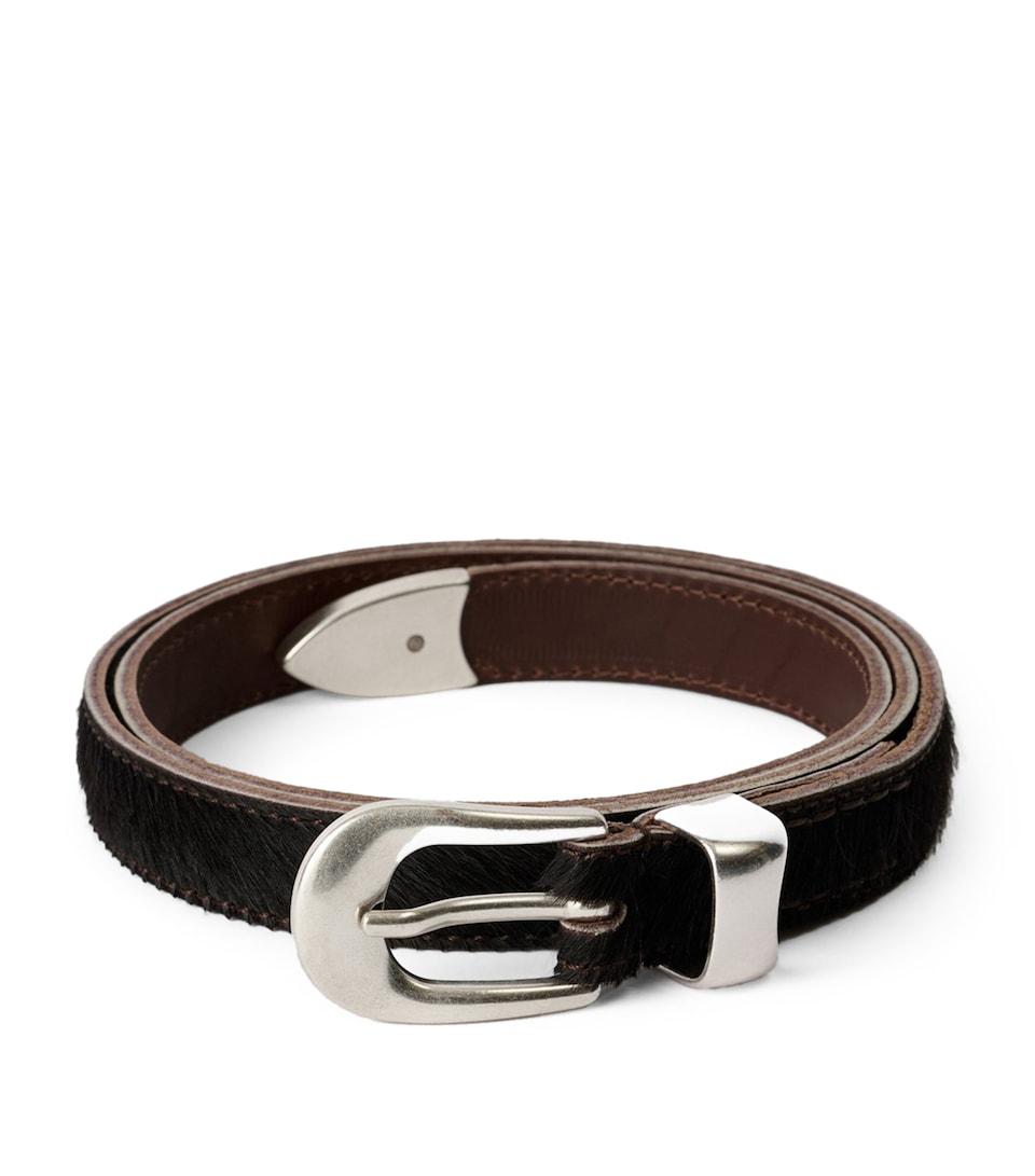Hair-On Hide Leather Belt