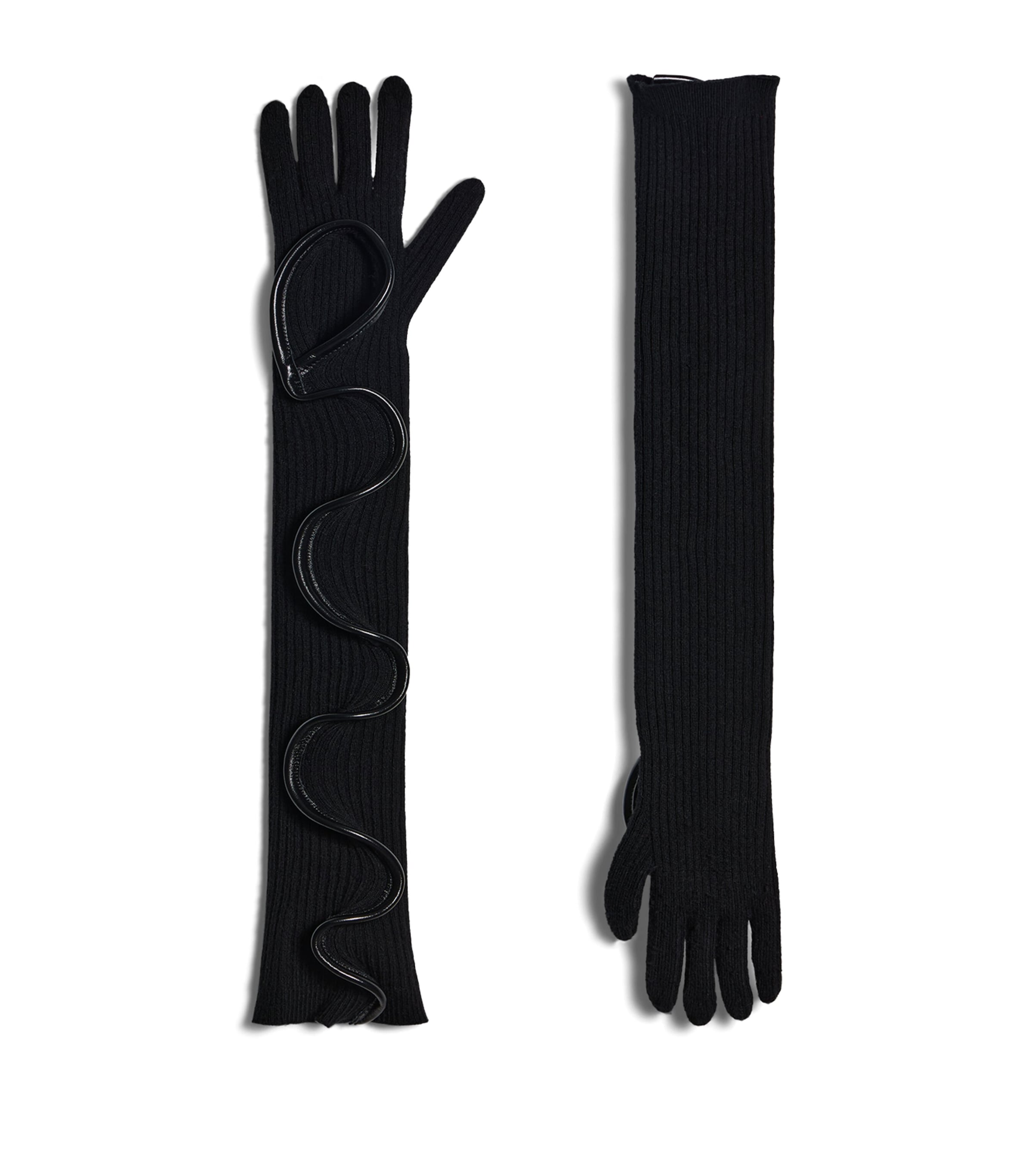 Schiaparelli Ruffle Gloves Black