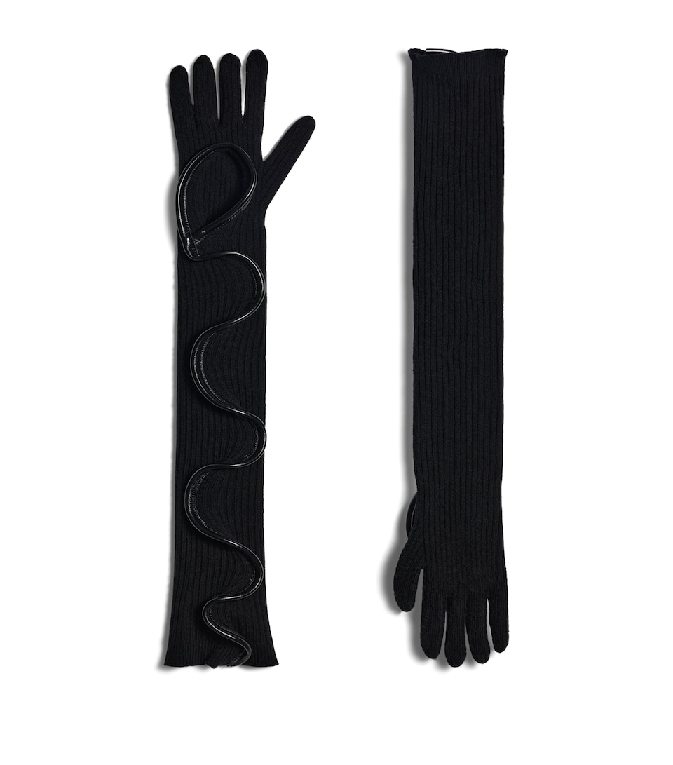 Schiaparelli Ruffle Gloves Black
