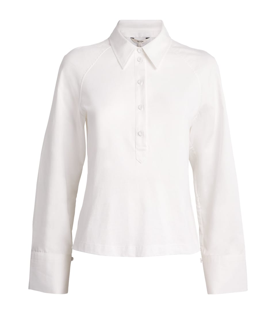 Cotton Half-Placket Layering Top