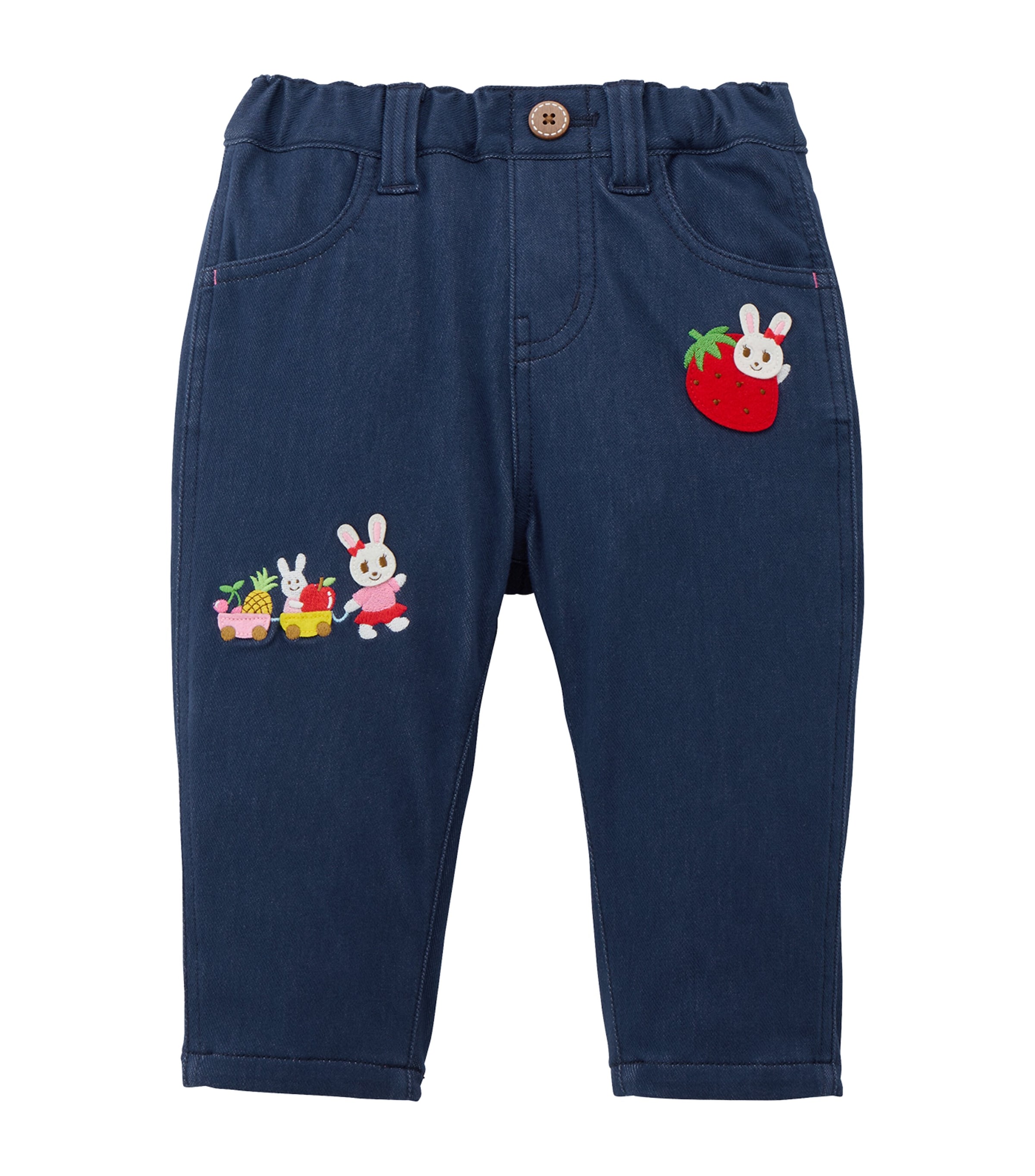 Miki House Bunny Rabbit Appliqué Jeans (1-5 Years)