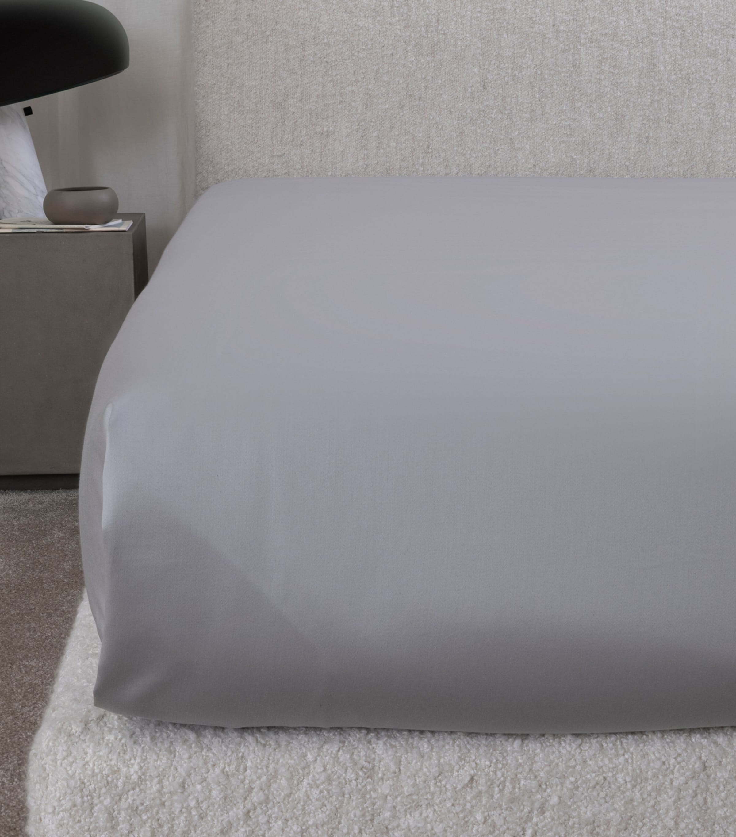 Frette Leisure Sateen Super King Fitted Sheet (270cm x 320cm) Grey Melange