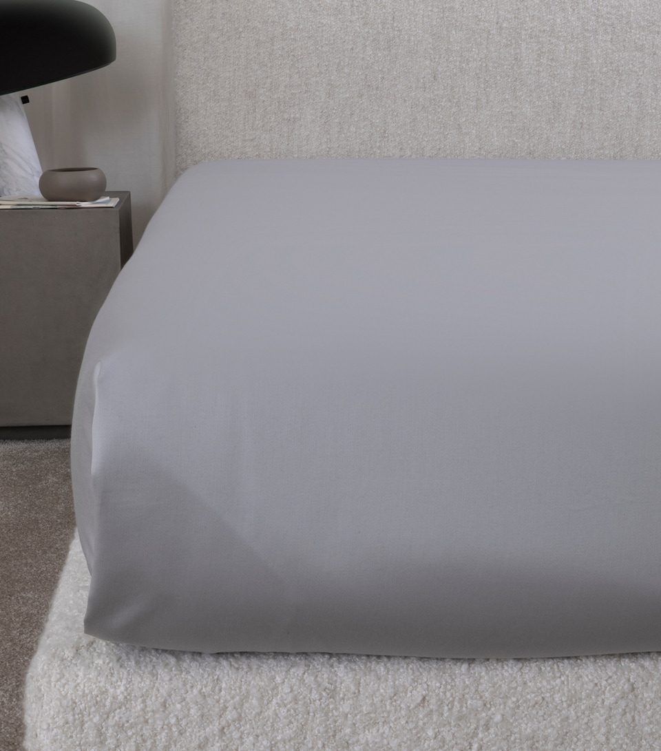 Frette Leisure Sateen Super King Fitted Sheet (270cm x 320cm) Grey Melange