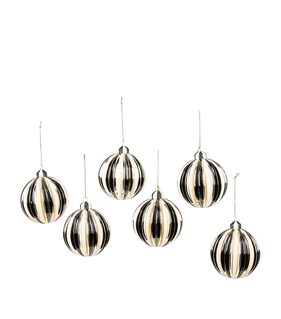 Glass Courtly Noel Baubles (Set of 6)
