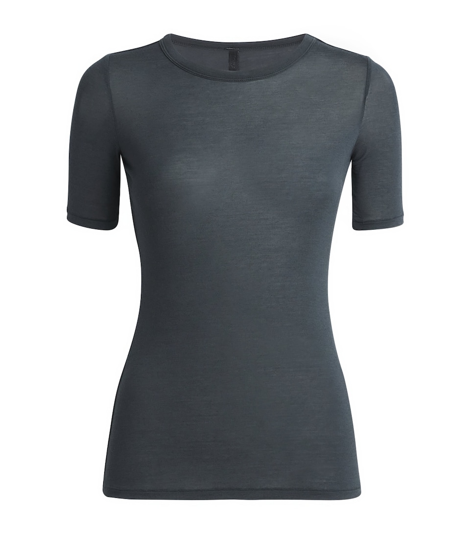 Skims Womens Modal Sheer T-Shirt Onyx