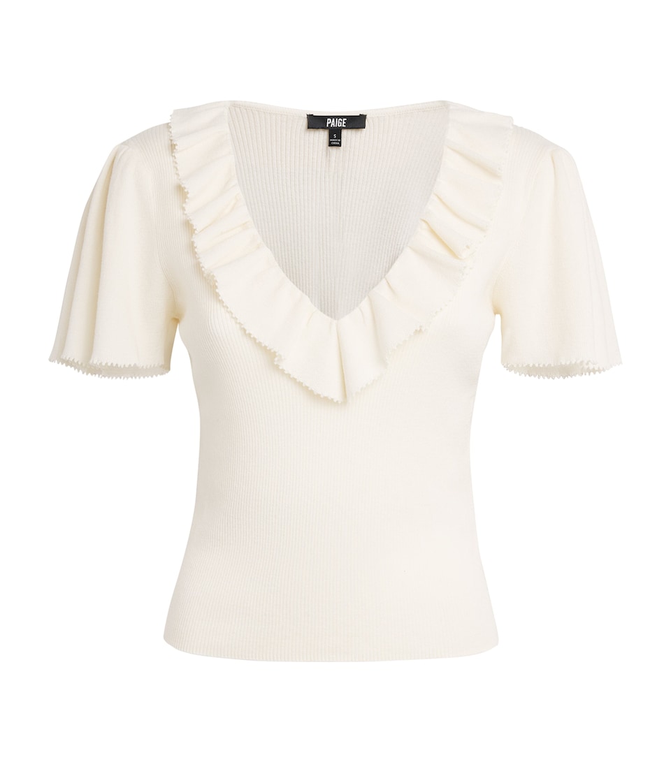 PAIGE Womens Wool-Cotton Inaya Blouse Ivory