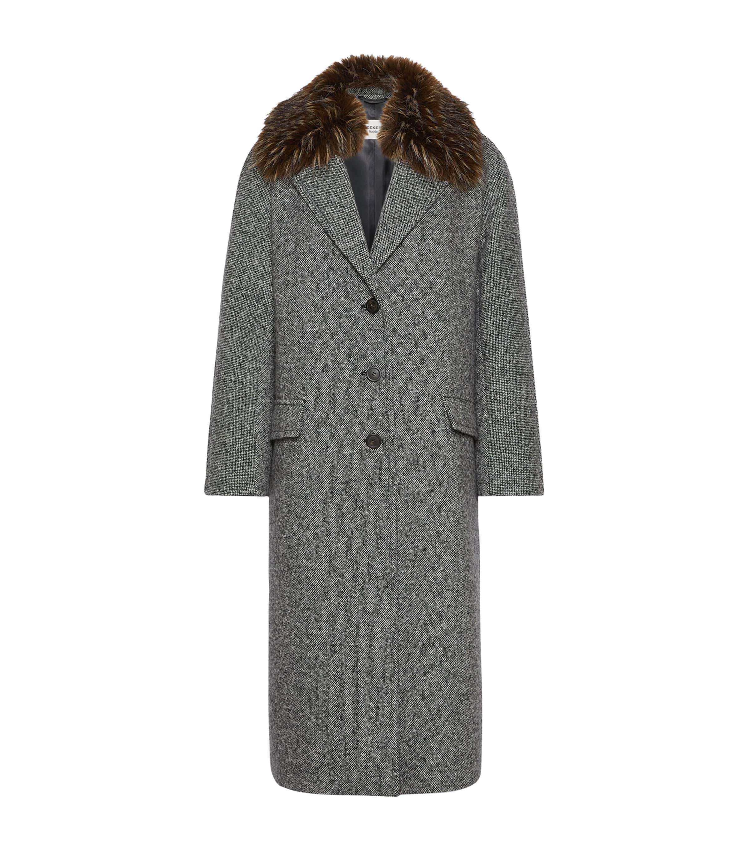 Weekend Max Mara Womens Virgin Wool-Blend Coat Black White