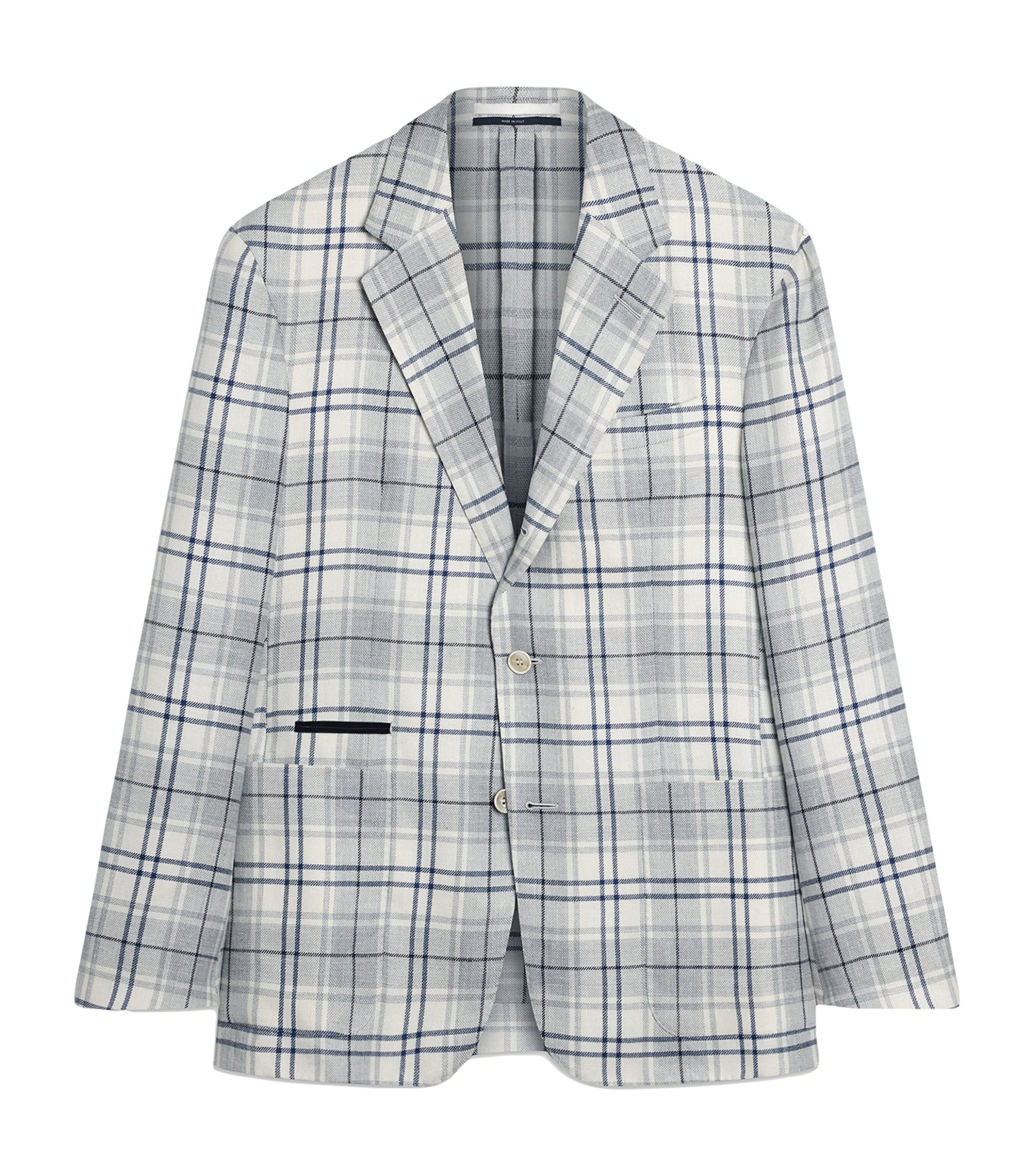 Wool-Blend Check Bourdon Blazer