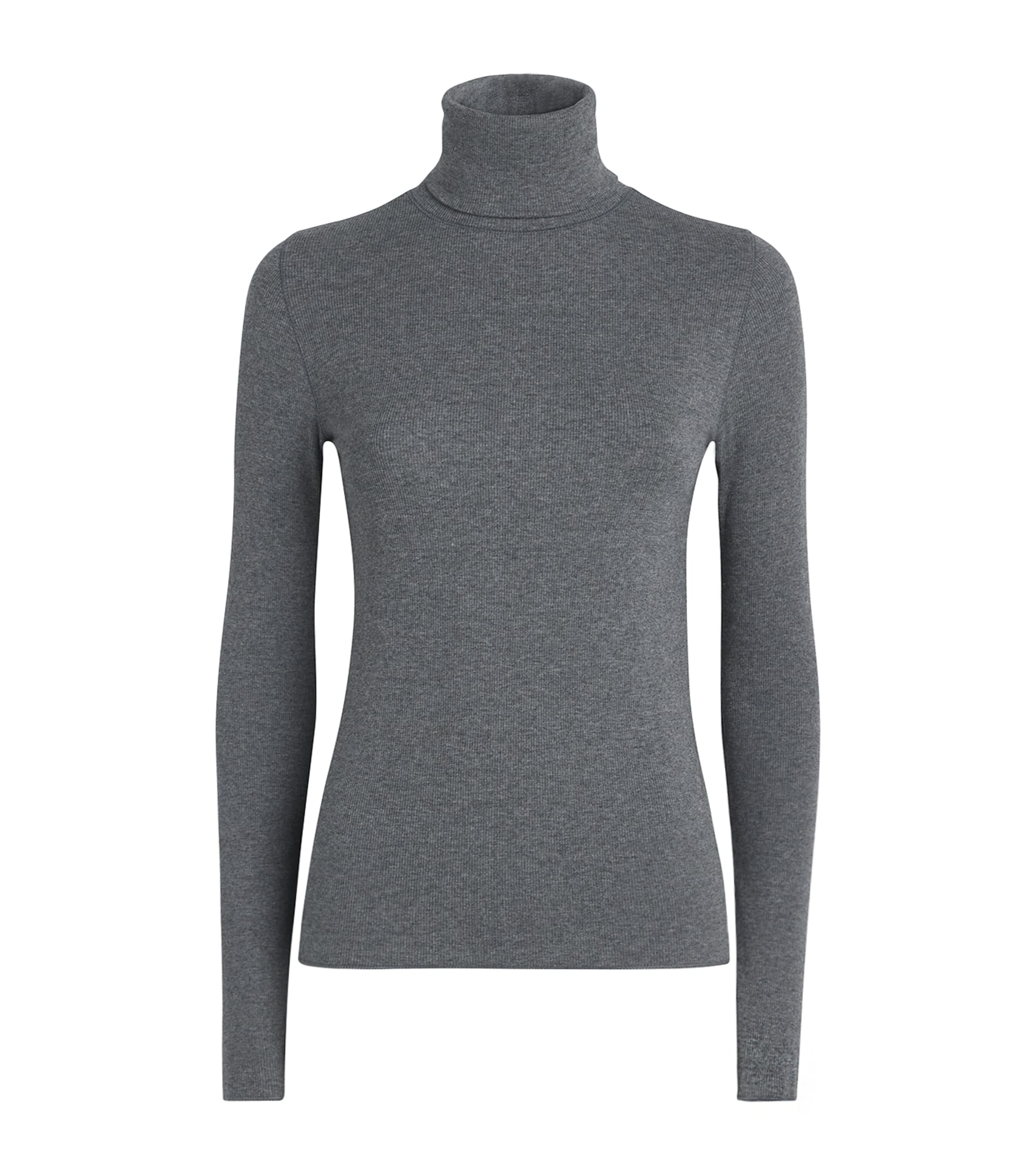 Polo Ralph Lauren Womens Slim Rollneck Sweater Med Flannel Heather