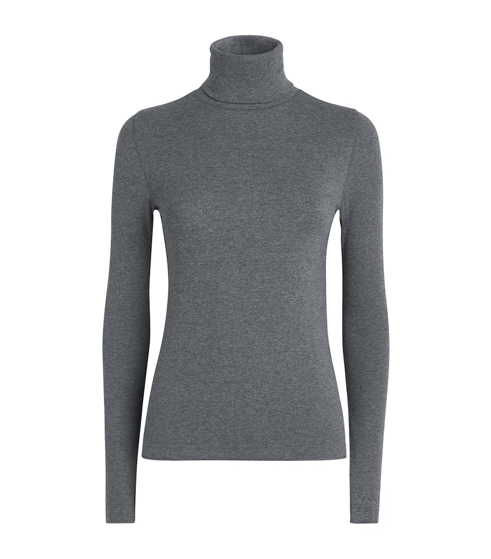 Polo Ralph Lauren Womens Slim Rollneck Sweater Med Flannel Heather