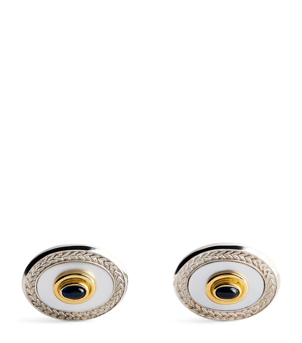 Sterling Silver and Yellow Gold Wreath Cufflinks
