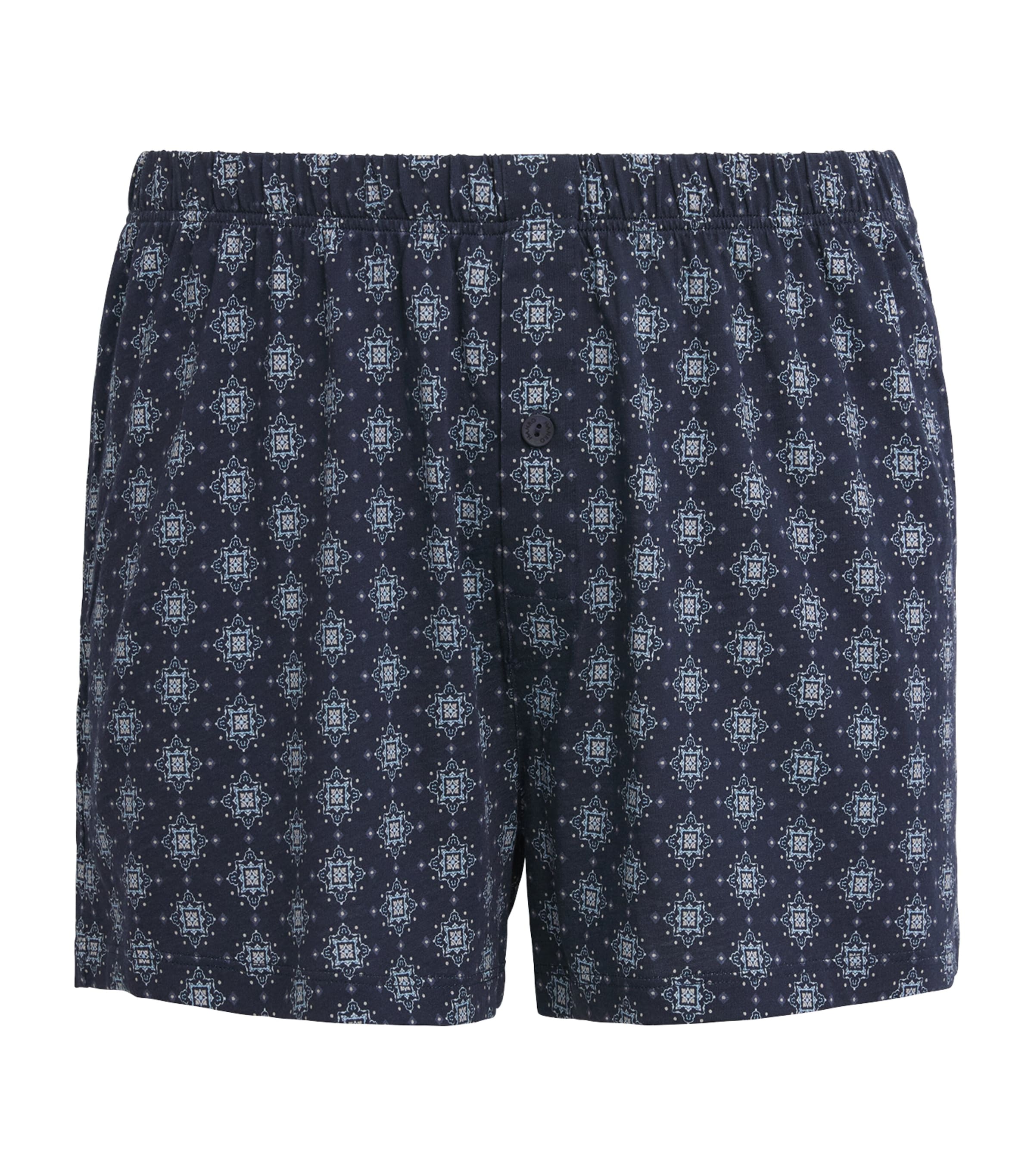 Hanro Mens Cotton Boxer Shorts Celestial