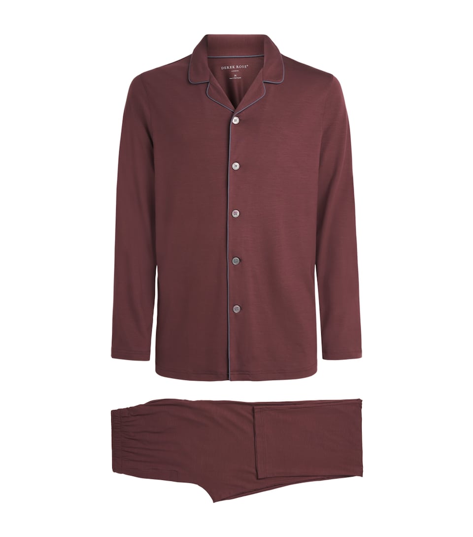 Derek Rose Mens Micro Modal Basel Pyjama Set Bro